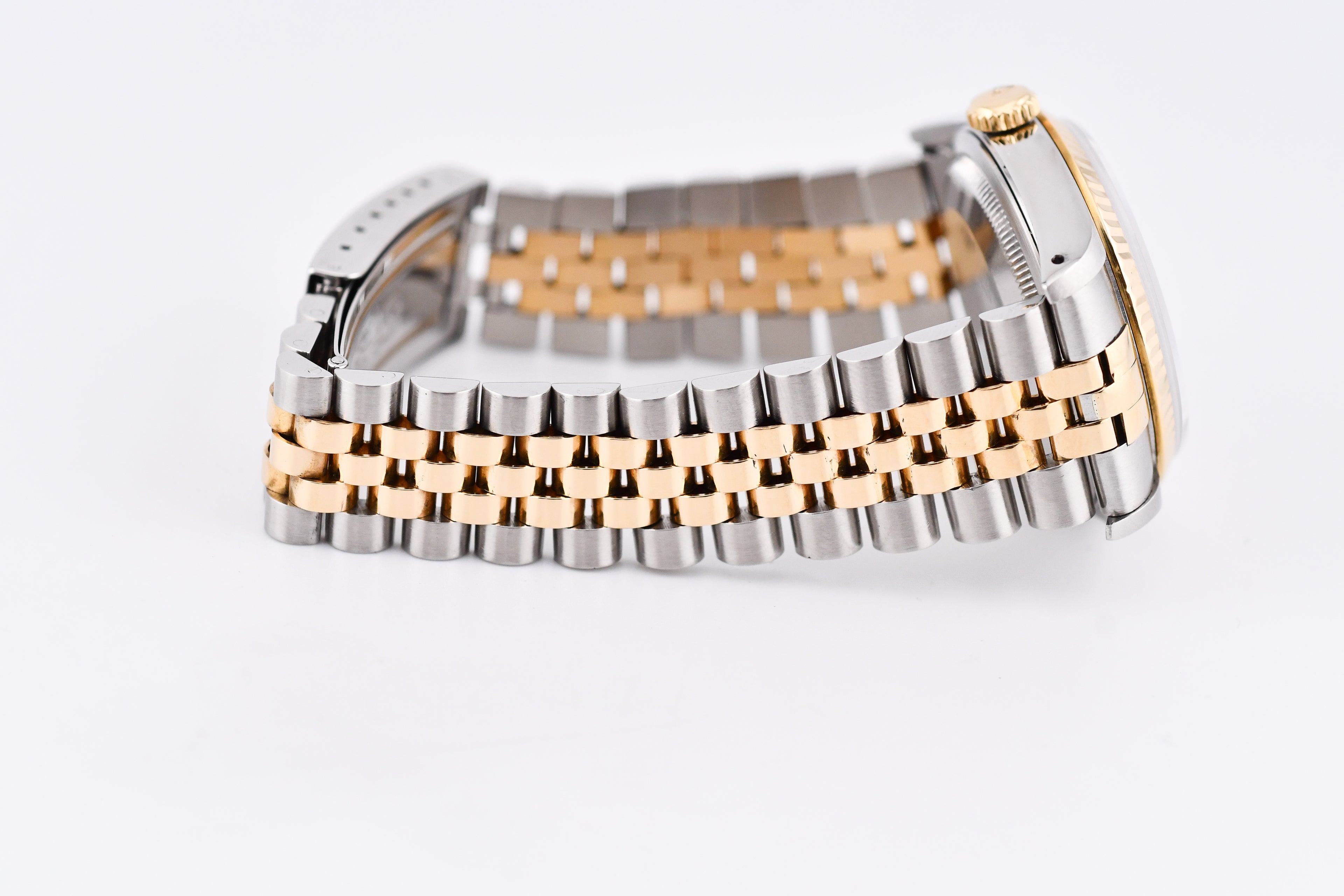 Rolex Datejust 36mm Ref 16233 Yellow Gold Bezel Sunburst Red Diamond Dial