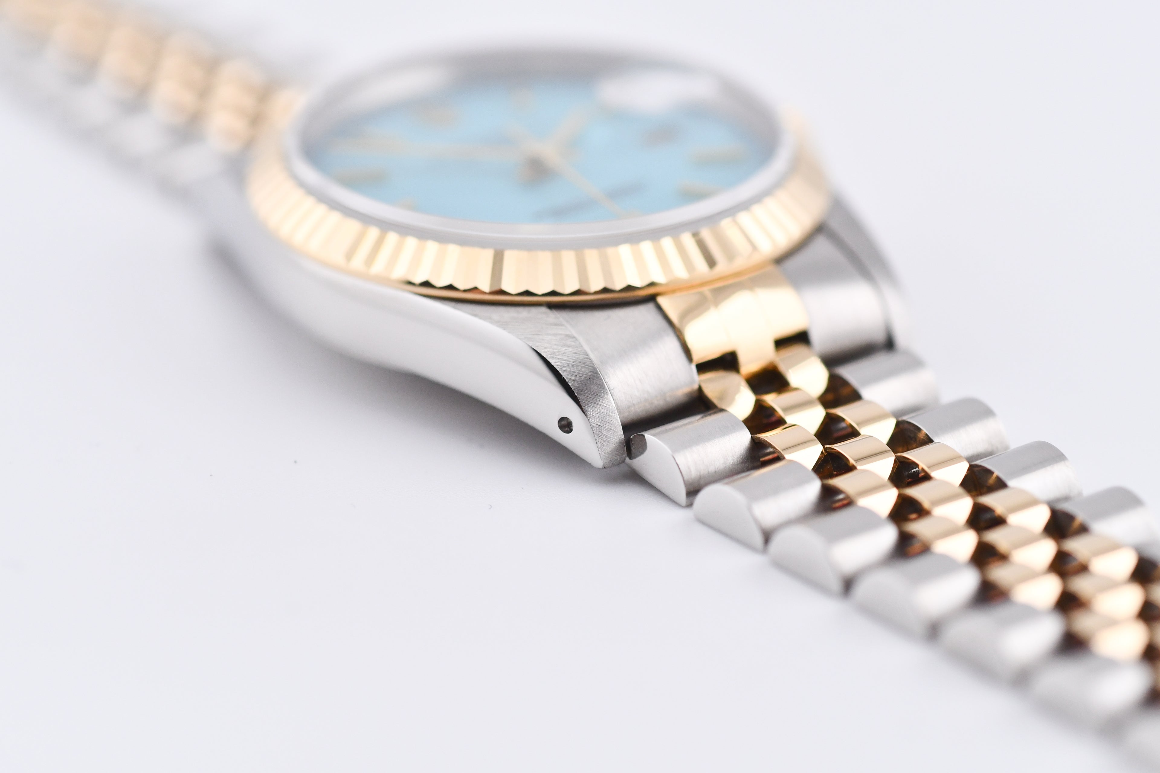 Rolex Datejust 36mm Ref 16233 Yellow Gold Bezel Turquoise stick Dial