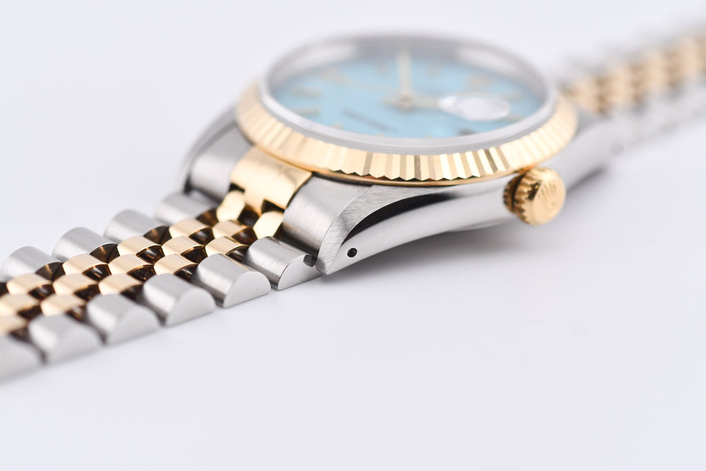 Rolex Datejust 36mm Ref 16233 Yellow Gold Bezel Turquoise stick Dial