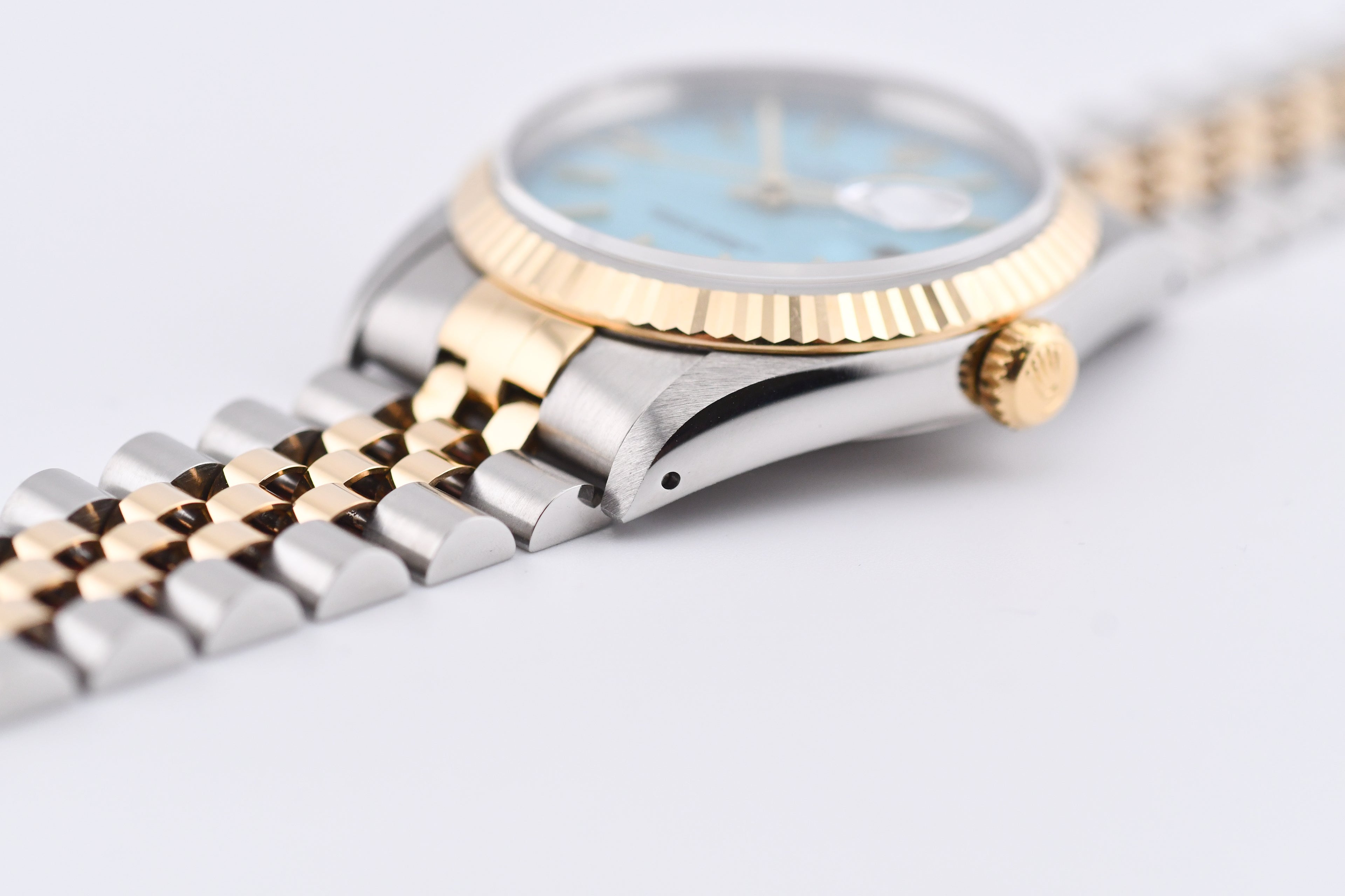 Rolex Datejust 36mm Ref 16233 Yellow Gold Bezel Turquoise stick Dial