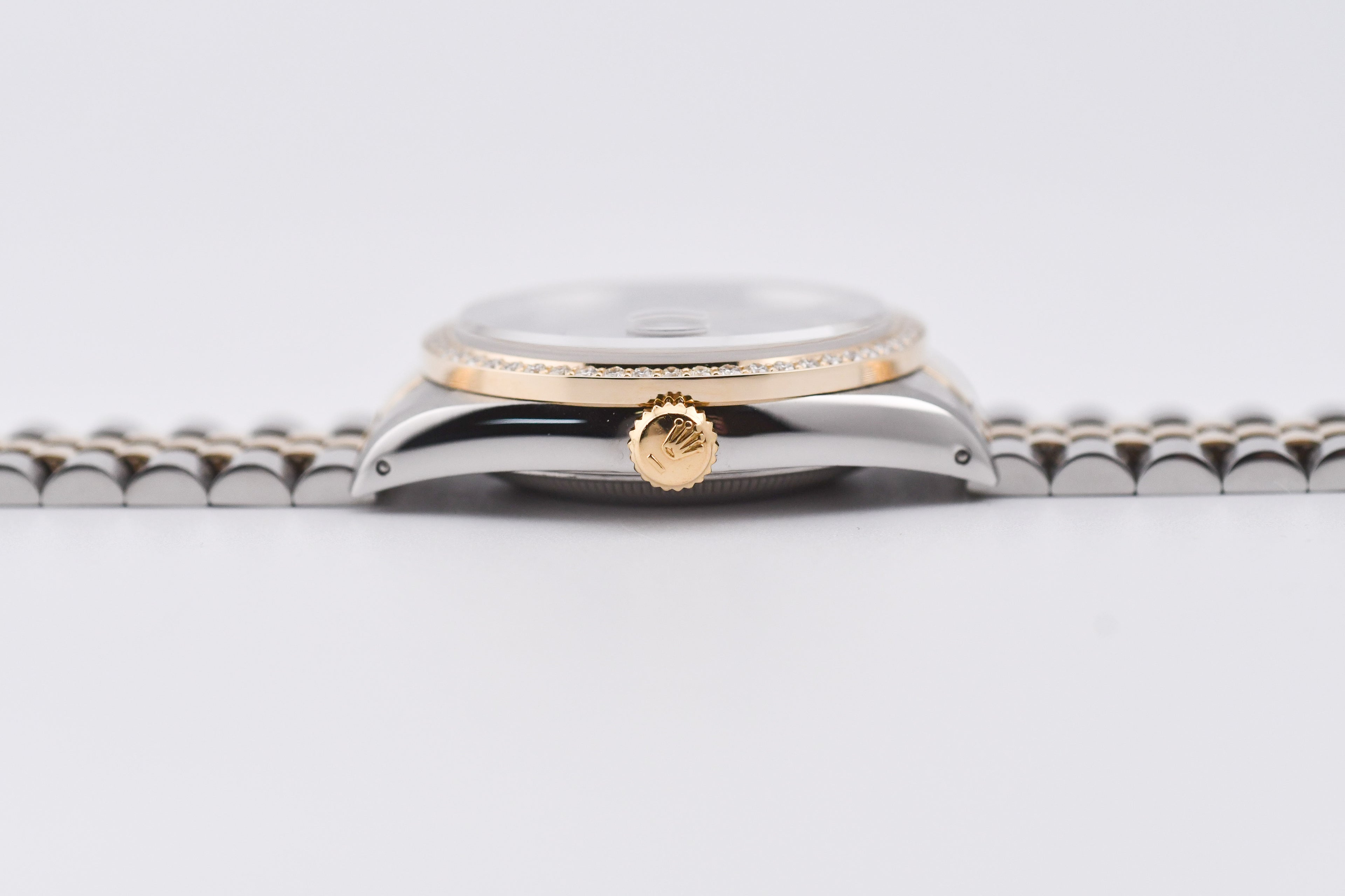 Rolex Datejust 36mm Ref 16233 Yellow Gold Diamond Bezel Custom Onyx Dial