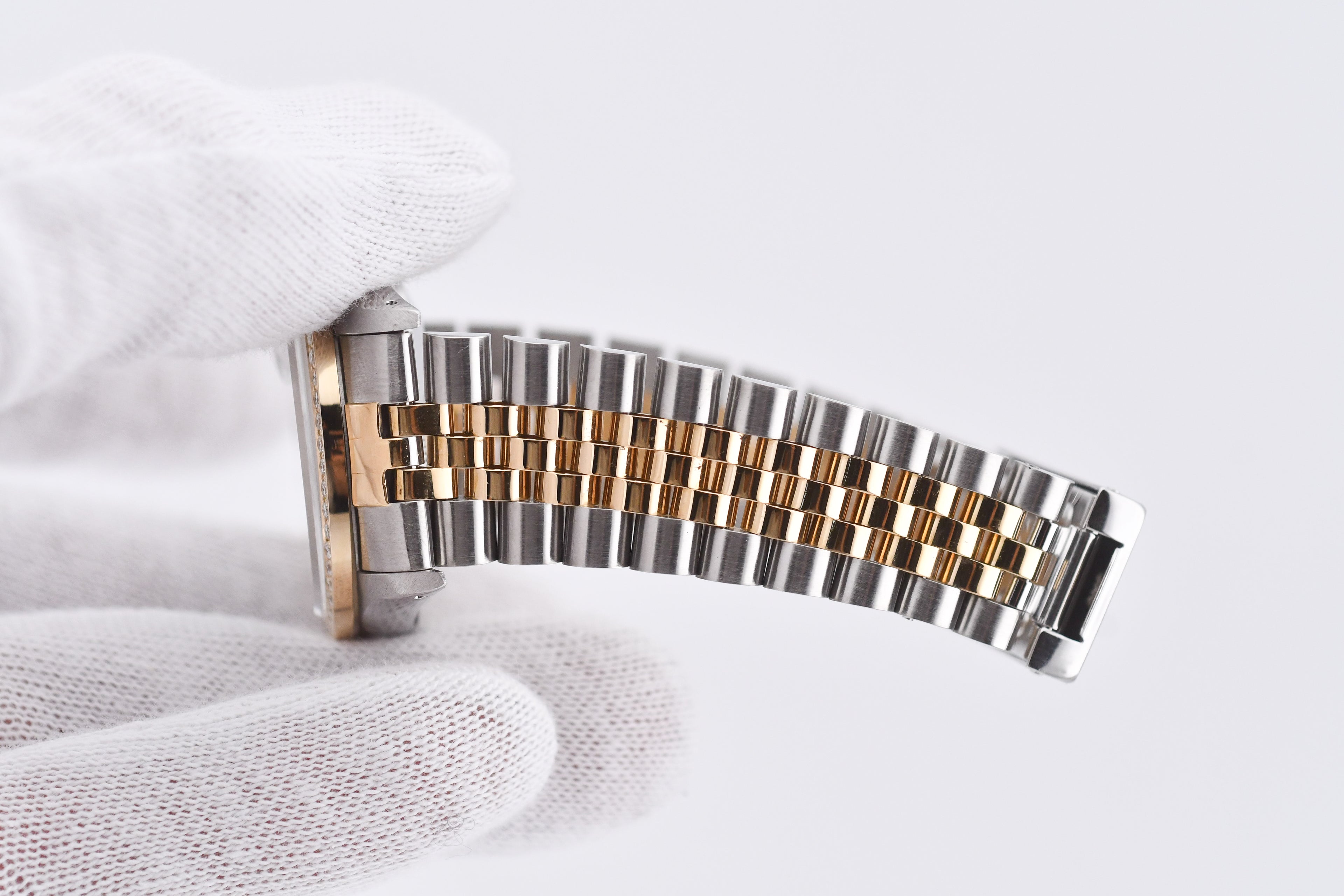 Rolex Datejust 36mm Ref 16233 Yellow Gold Diamond Bezel Custom Onyx Dial