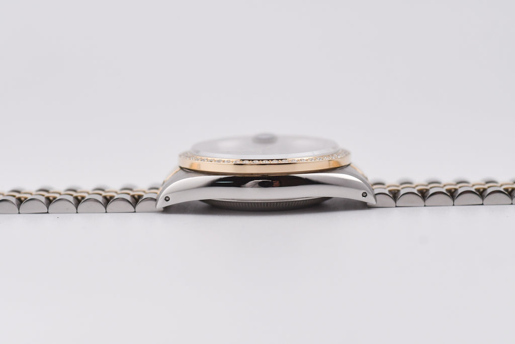 Rolex Datejust 36mm Ref 16233 Yellow Gold Diamond Bezel Custom Onyx Dial