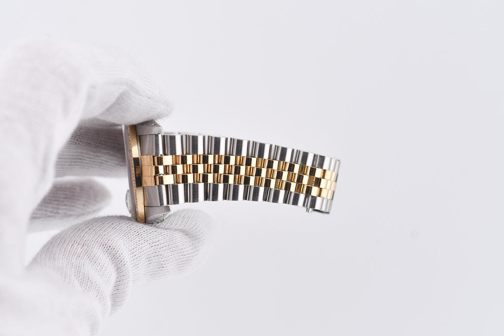 Rolex Datejust 36mm Ref 16233 Yellow Gold Diamond Bezel Custom Wimbledon Dial