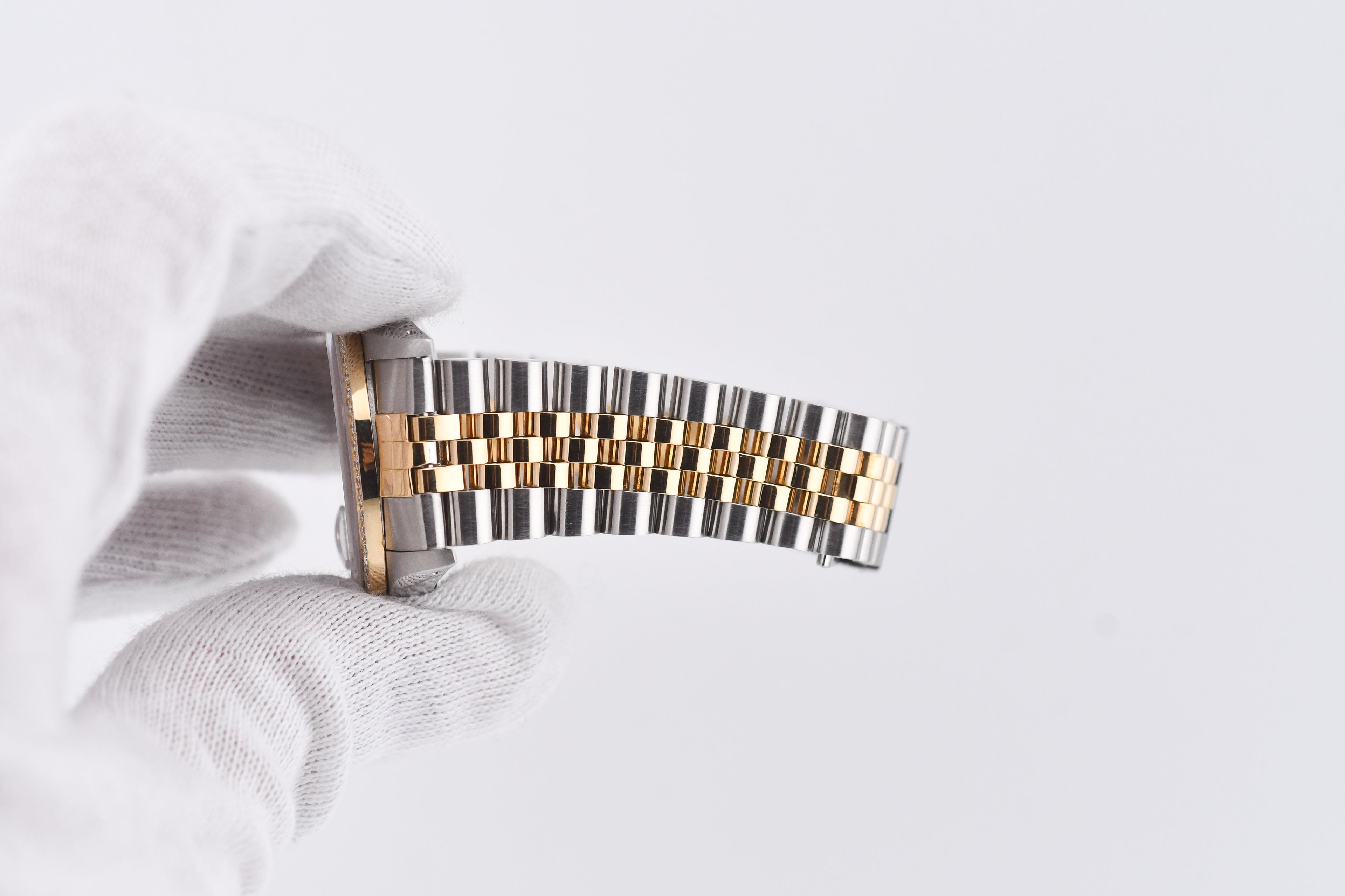 Rolex Datejust 36mm Ref 16233 Yellow Gold Diamond Bezel Custom Wimbledon Dial
