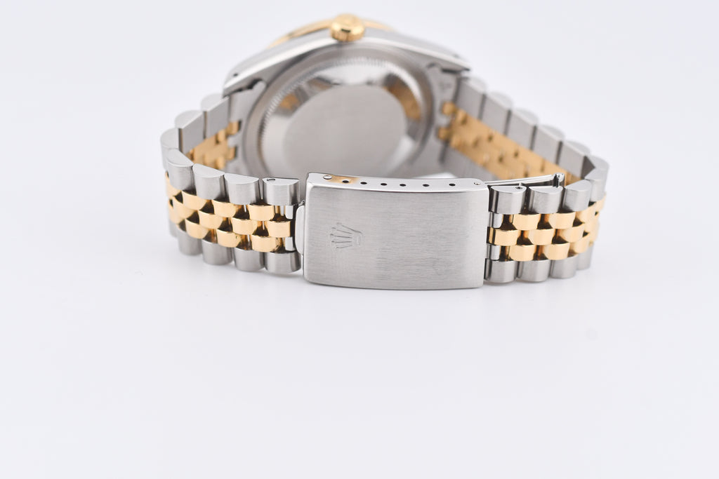 Rolex Datejust 36mm Ref 16233 Yellow Gold Diamond Bezel Custom Wimbledon Dial