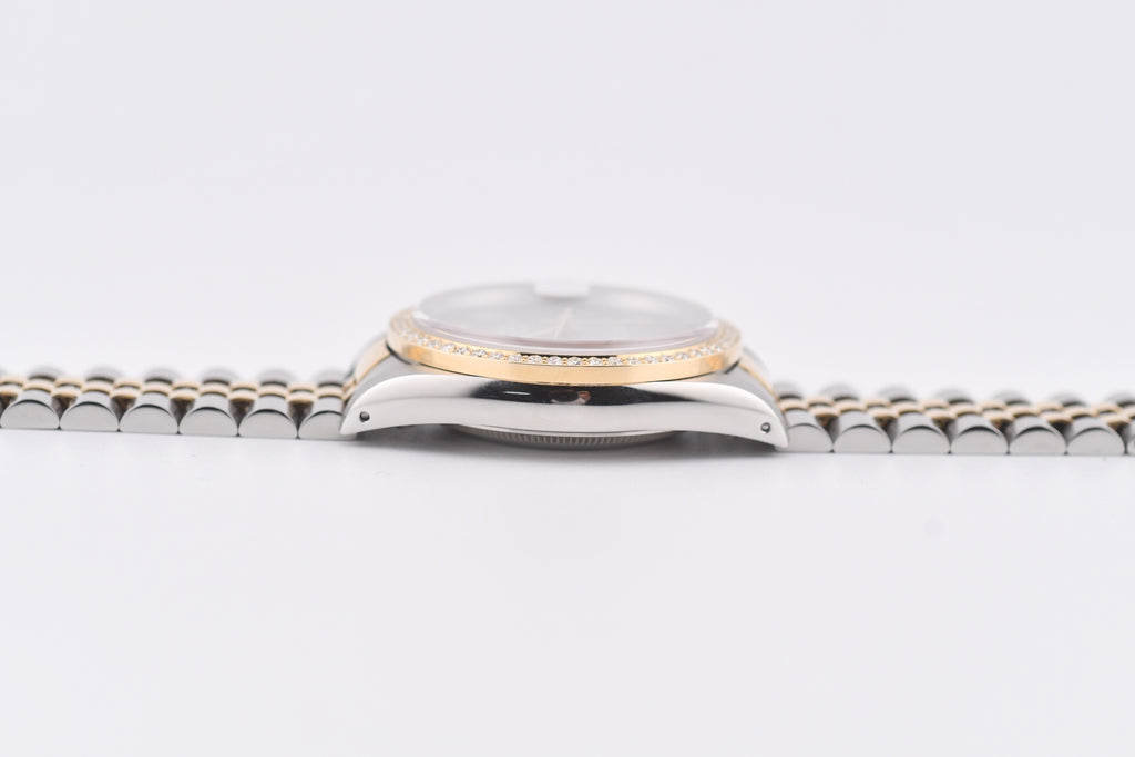 Rolex Datejust 36mm Ref 16233 Yellow Gold Diamond Bezel Custom Wimbledon Dial