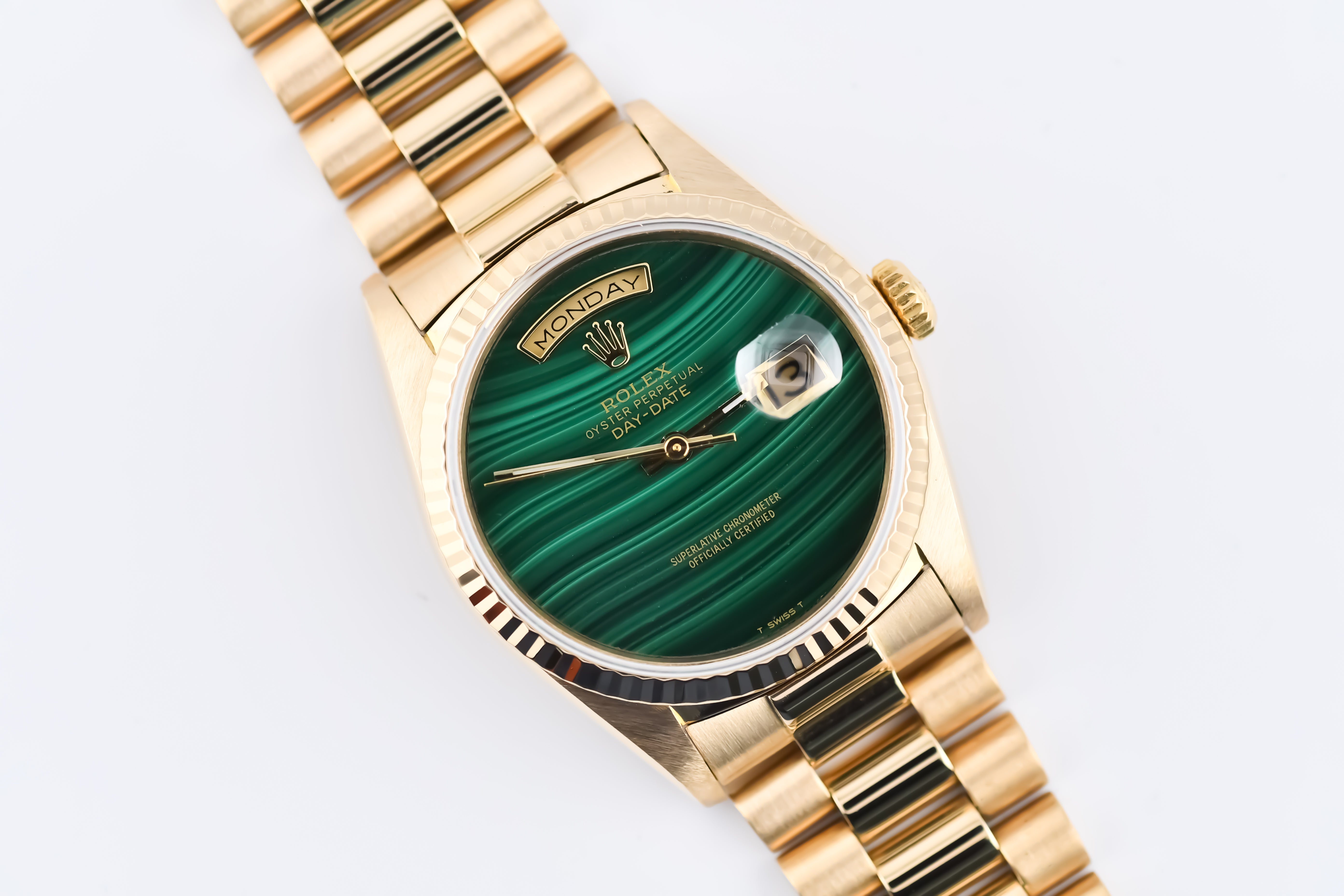 Rolex Day-Date 36mm Ref 18038 Green Malachite Dial – WatchCenter SF
