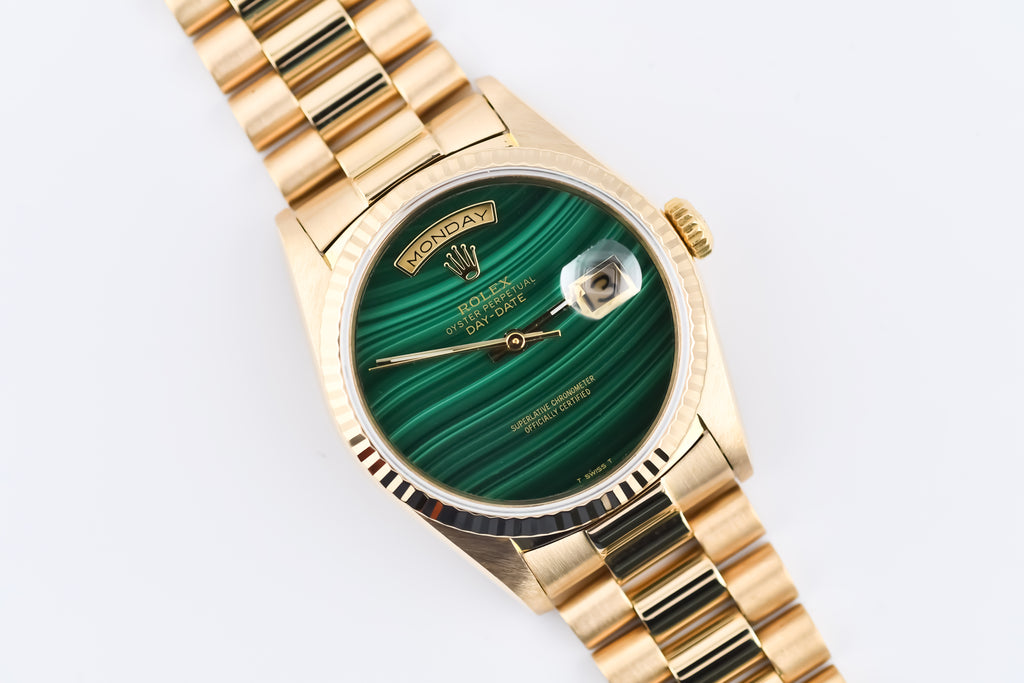 Rolex Day-Date 36mm Ref 18038 Green Malachite Dial