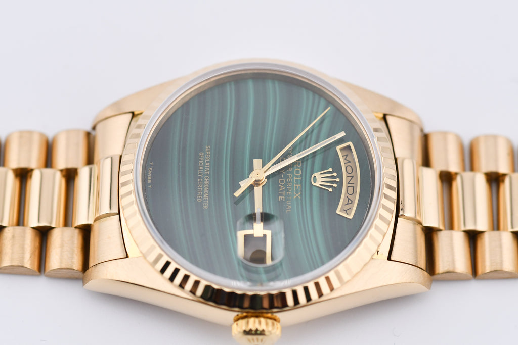 Rolex Day-Date 36mm Ref 18038 Green Malachite Dial