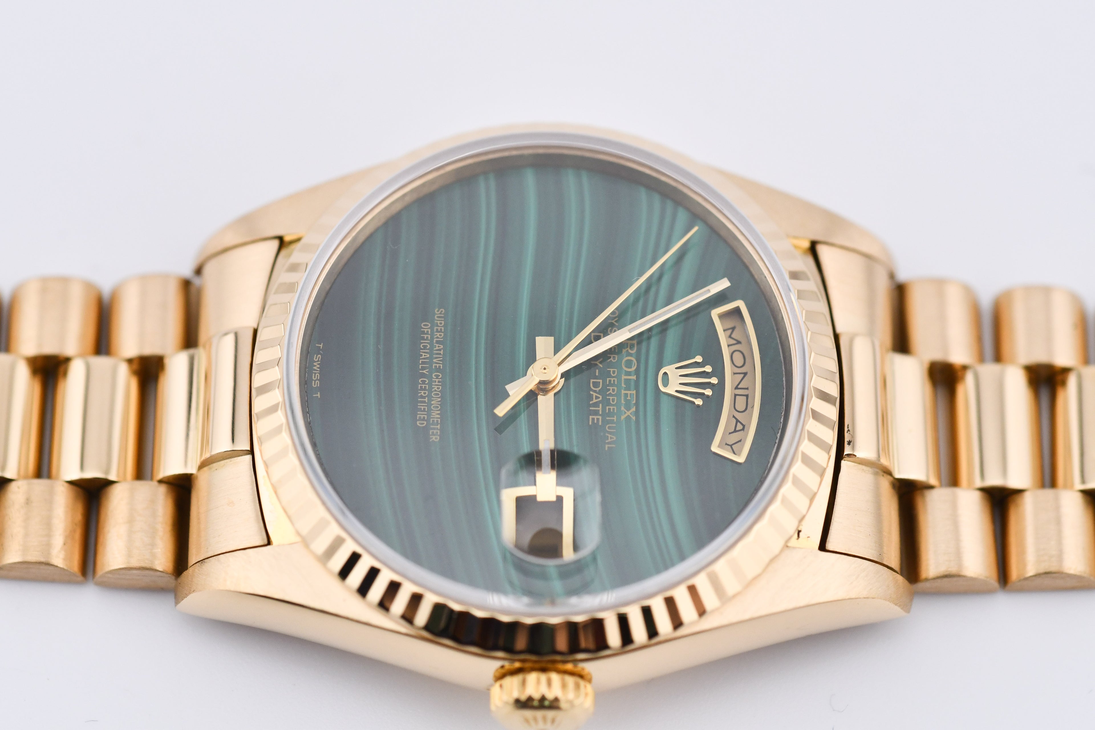 Rolex Day-Date 36mm Ref 18038 Green Malachite Dial