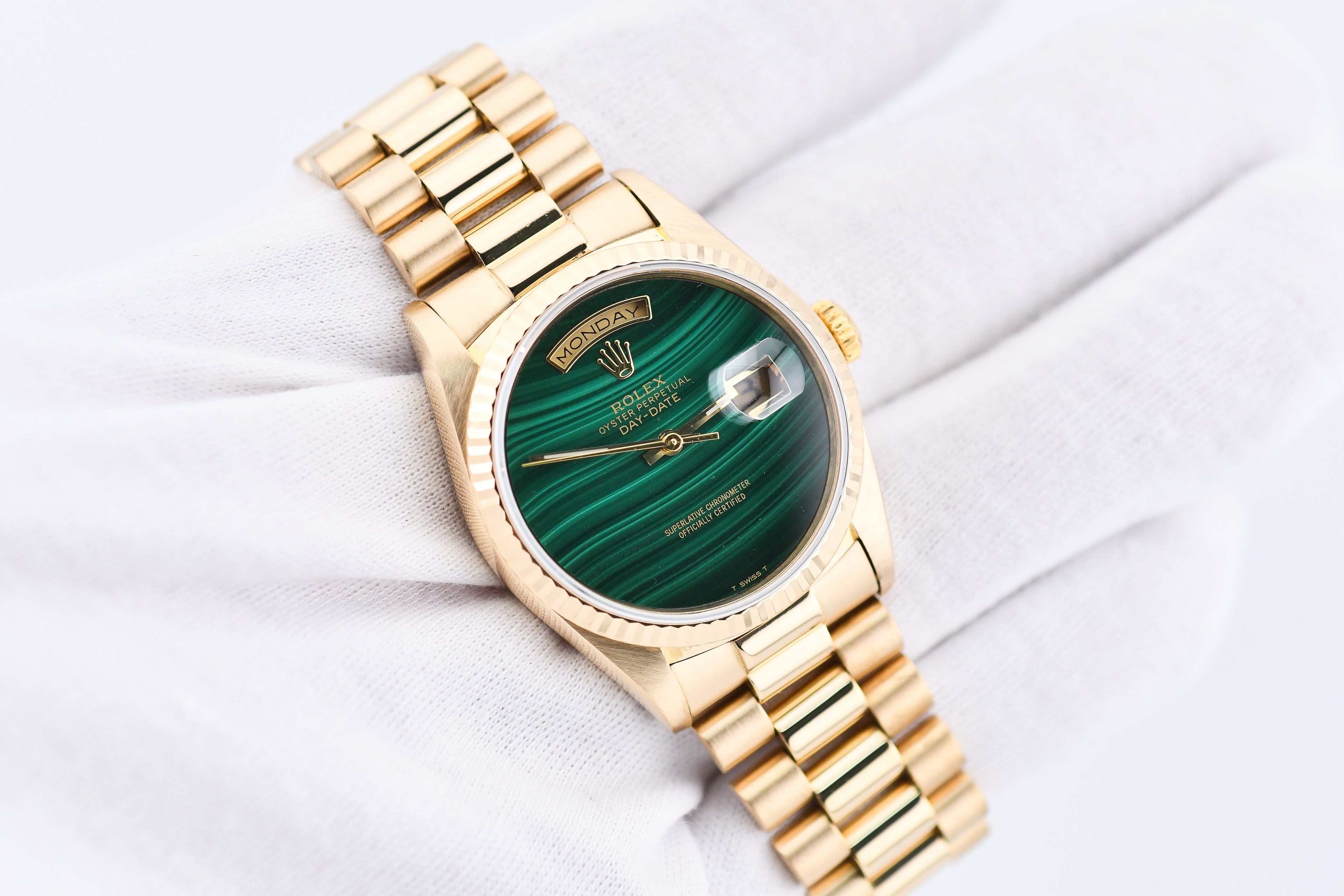 Rolex Day-Date 36mm Ref 18038 Green Malachite Dial