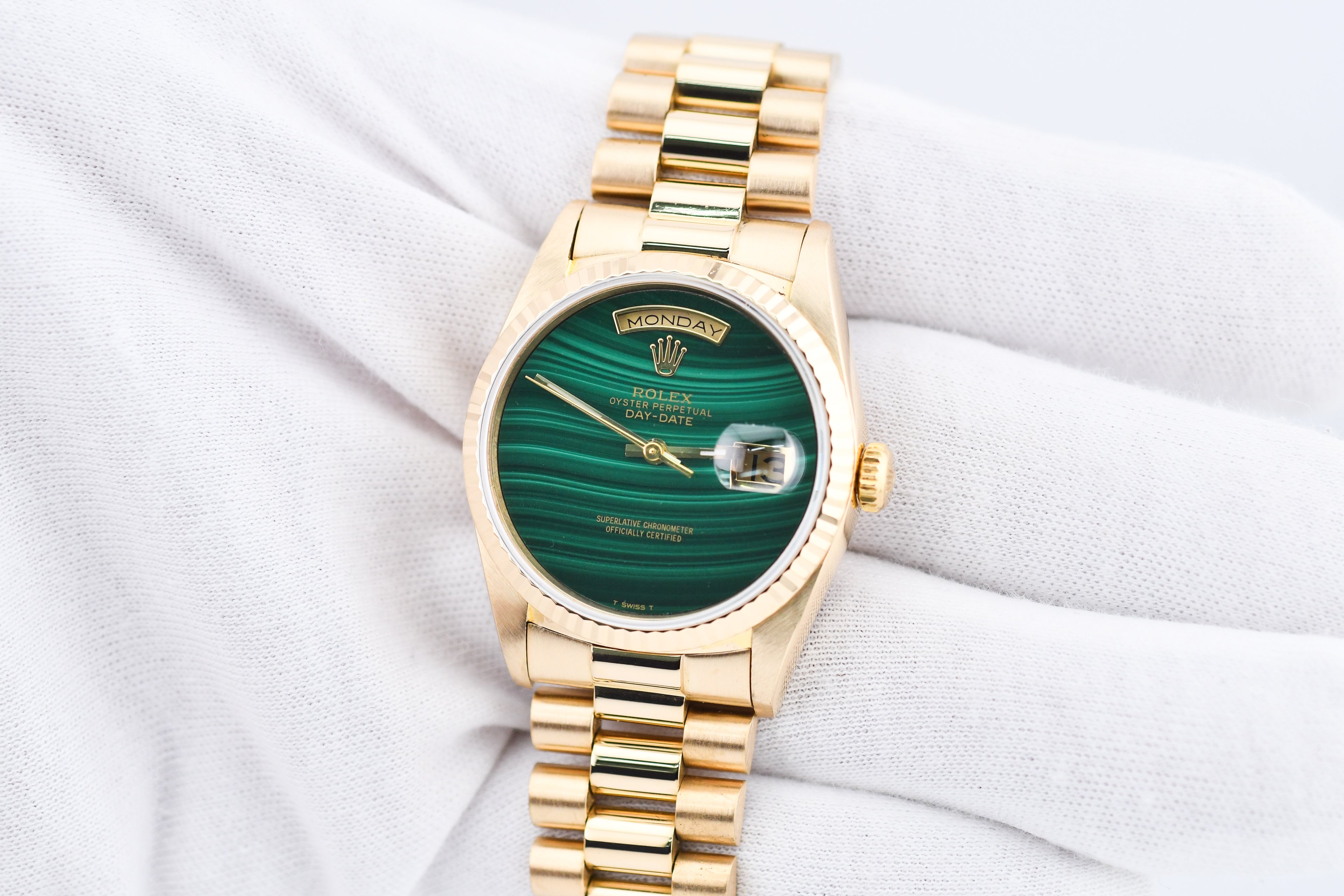 Rolex Day-Date 36mm Ref 18038 Green Malachite Dial
