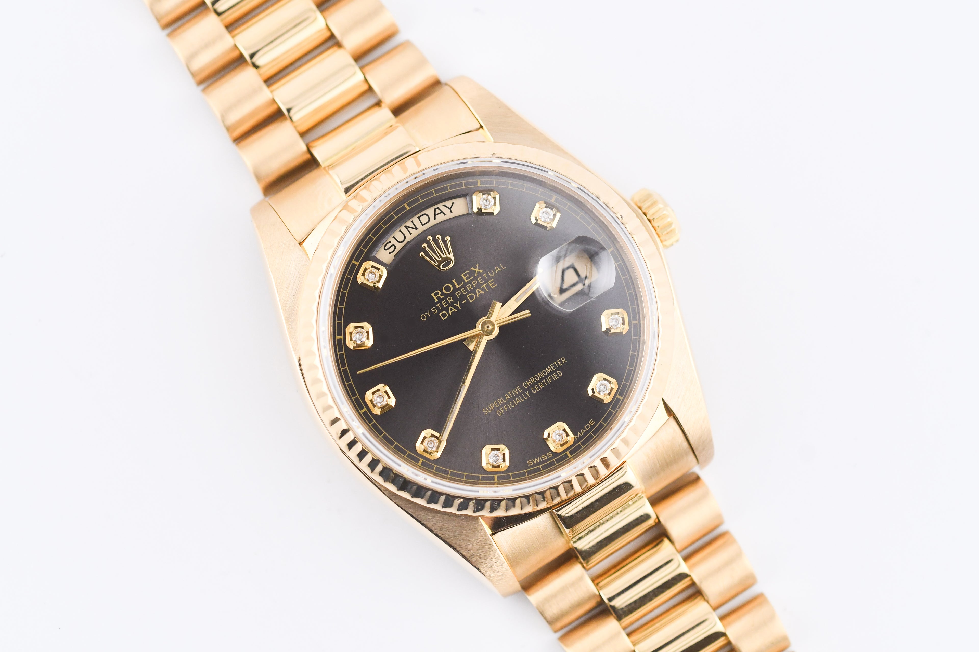 Rolex Day-Date 36mm Ref 18038 Grey Diamond Dial