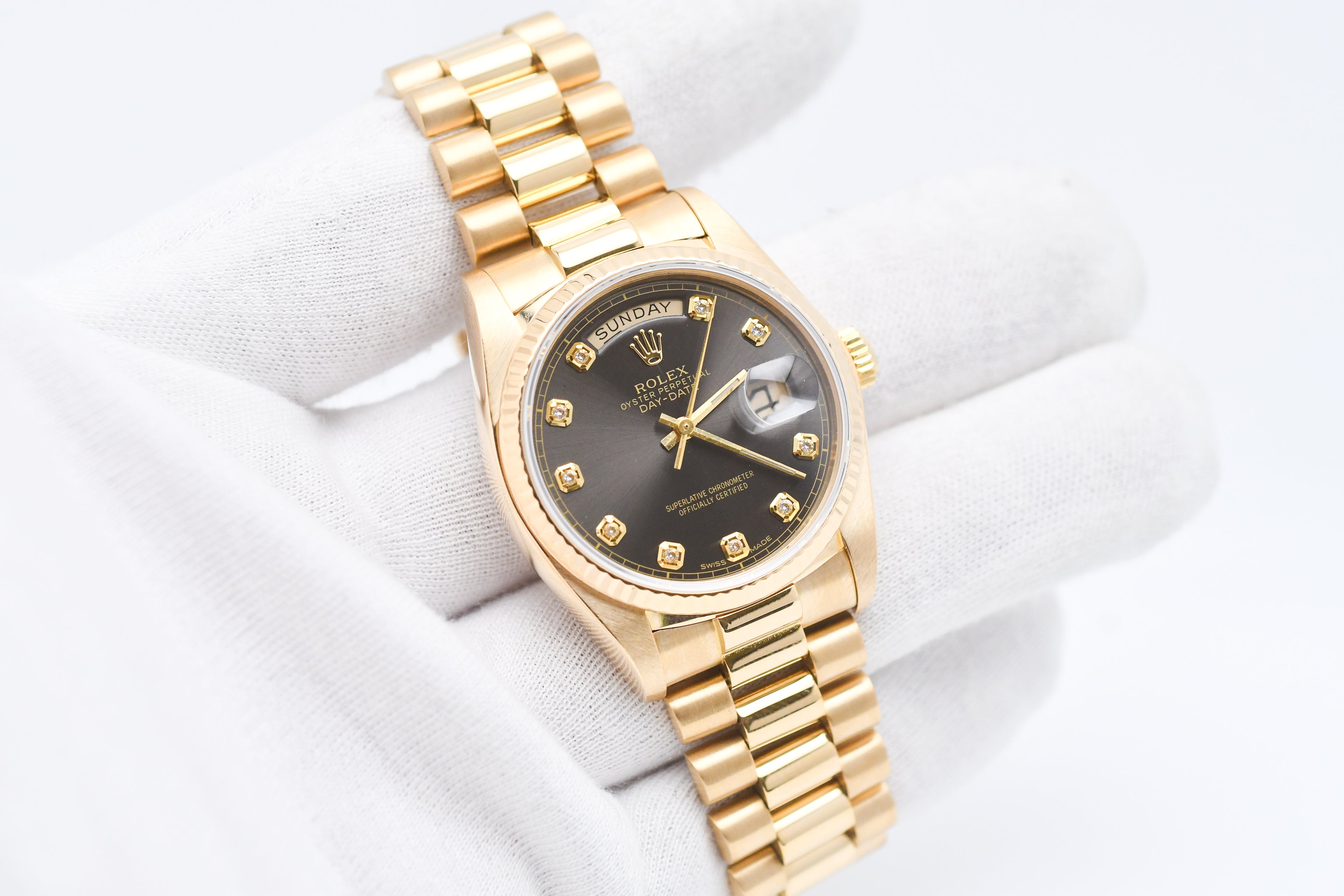 Rolex Day-Date 36mm Ref 18038 Grey Diamond Dial