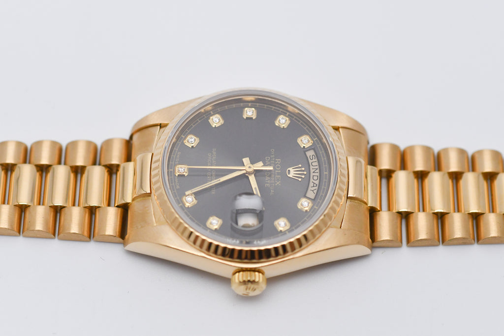 Rolex Day-Date 36mm Ref 18038 Grey Diamond Dial