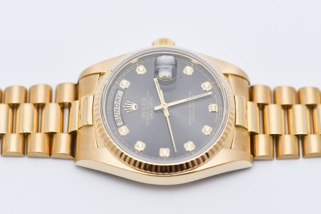 Rolex Day-Date 36mm Ref 18038 Grey Diamond Dial