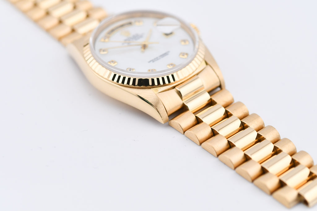 Rolex Day-Date 36mm Ref 18038 Mother of Pearl Diamond Dial