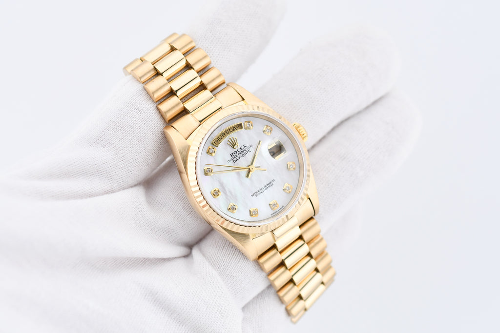 Rolex Day-Date 36mm Ref 18038 Mother of Pearl Diamond Dial