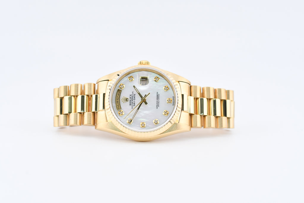 Rolex Day-Date 36mm Ref 18038 Mother of Pearl Diamond Dial