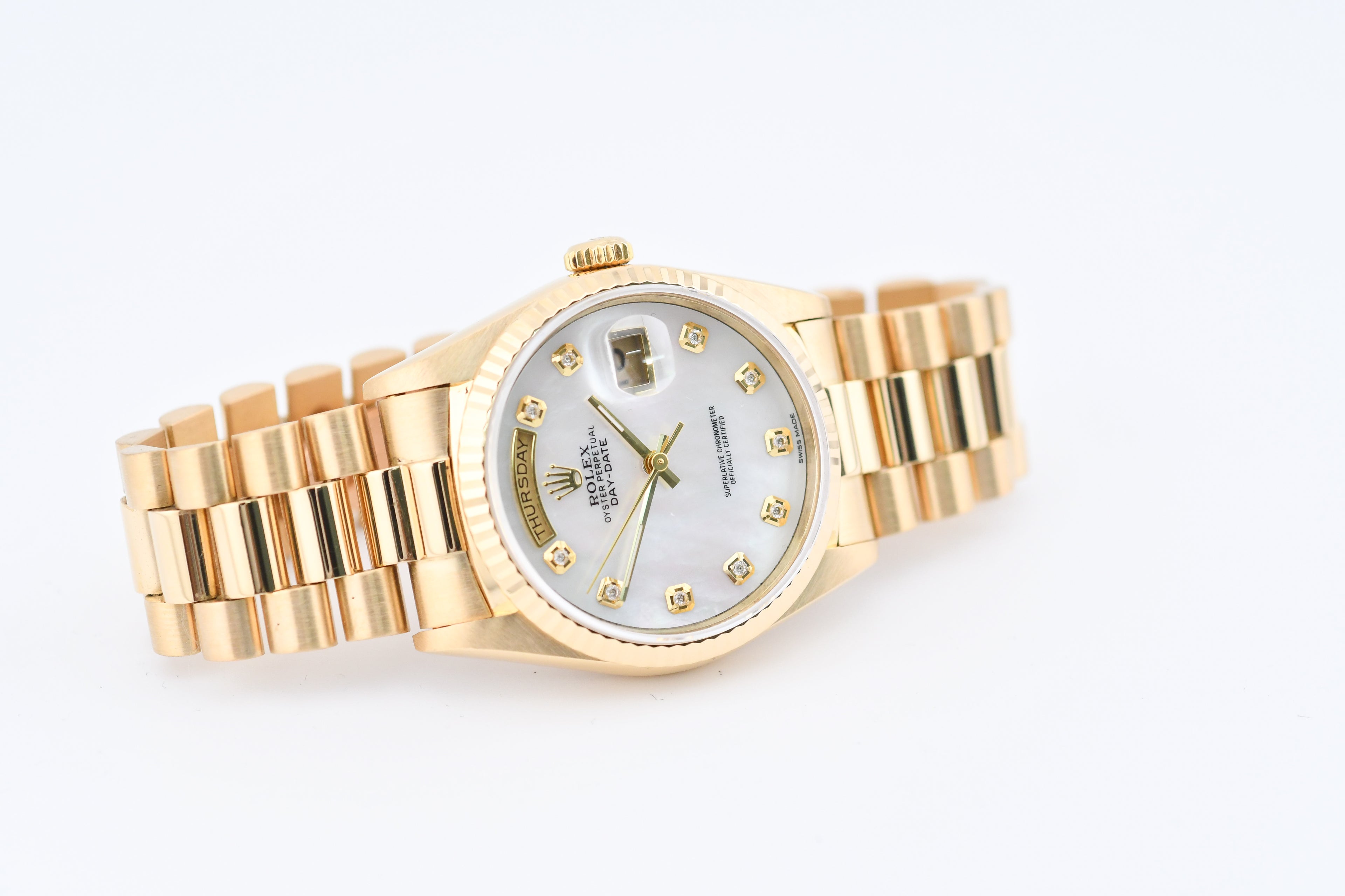 Rolex Day-Date 36mm Ref 18038 Mother of Pearl Diamond Dial
