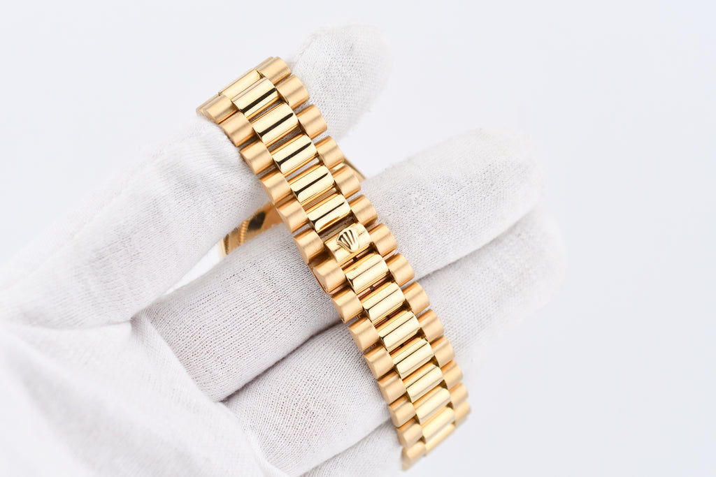 Rolex Day-Date 36mm Ref 18038 Red Rubellite Baguette Diamond Dial