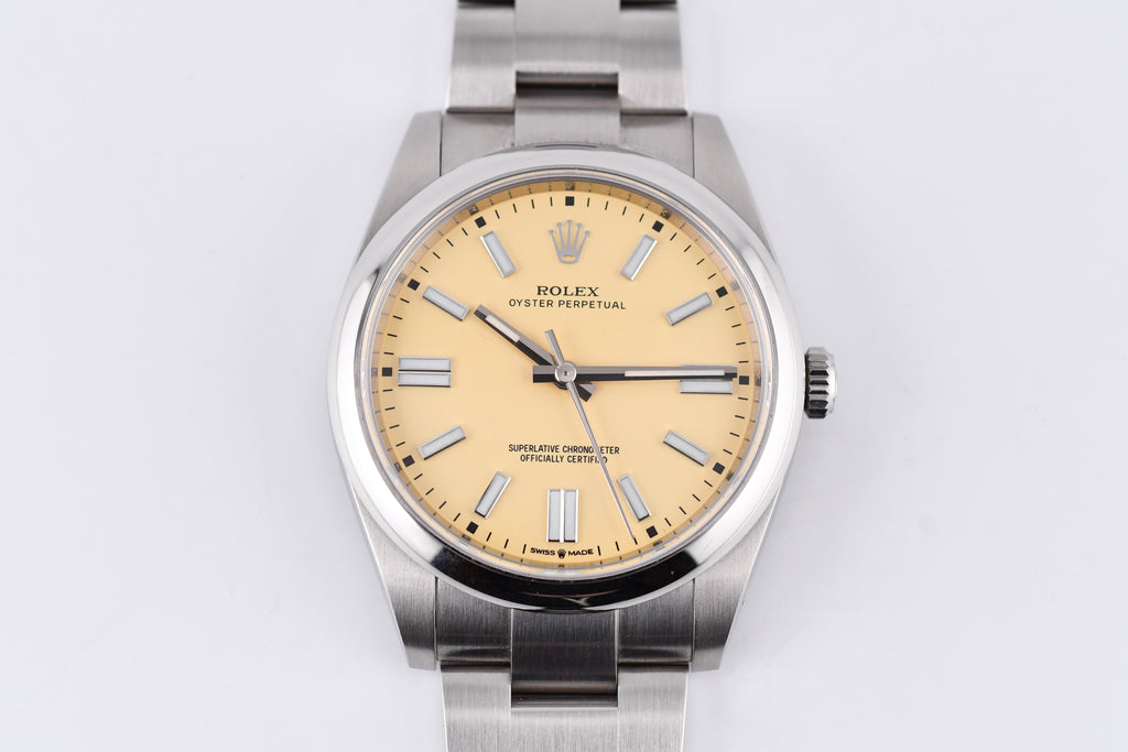 Rolex Oyster Perpetual Ref 124300 Custom Beige Dial