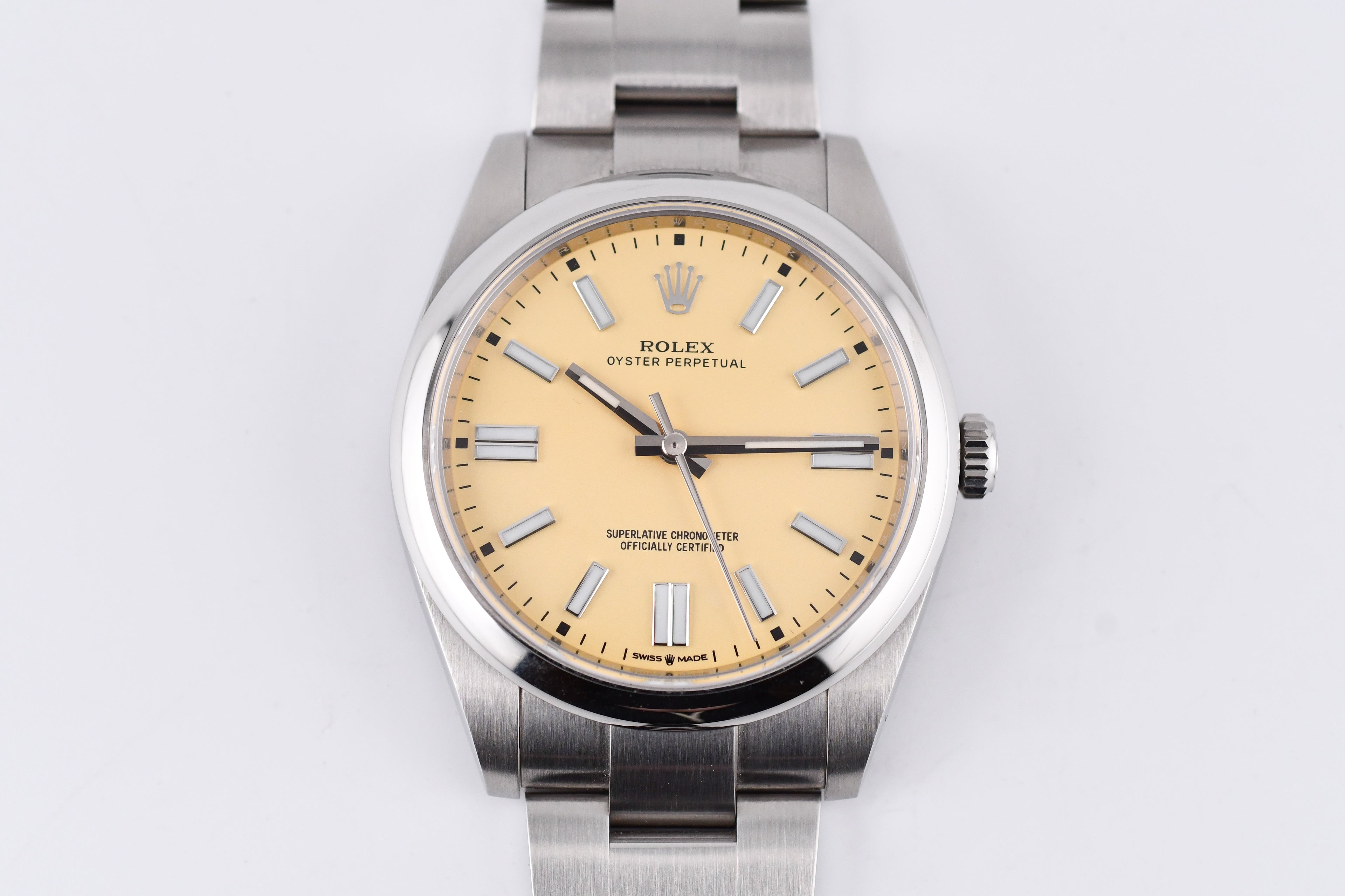 Rolex Oyster Perpetual Ref 124300 Custom Beige Dial