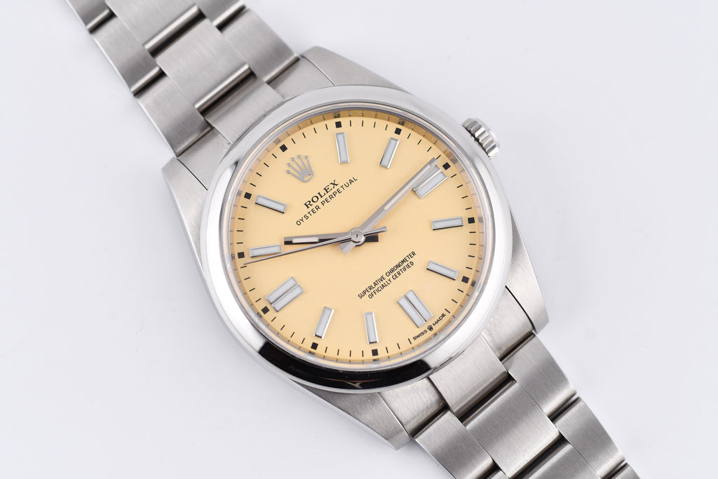 Rolex Oyster Perpetual Ref 124300 Custom Beige Dial