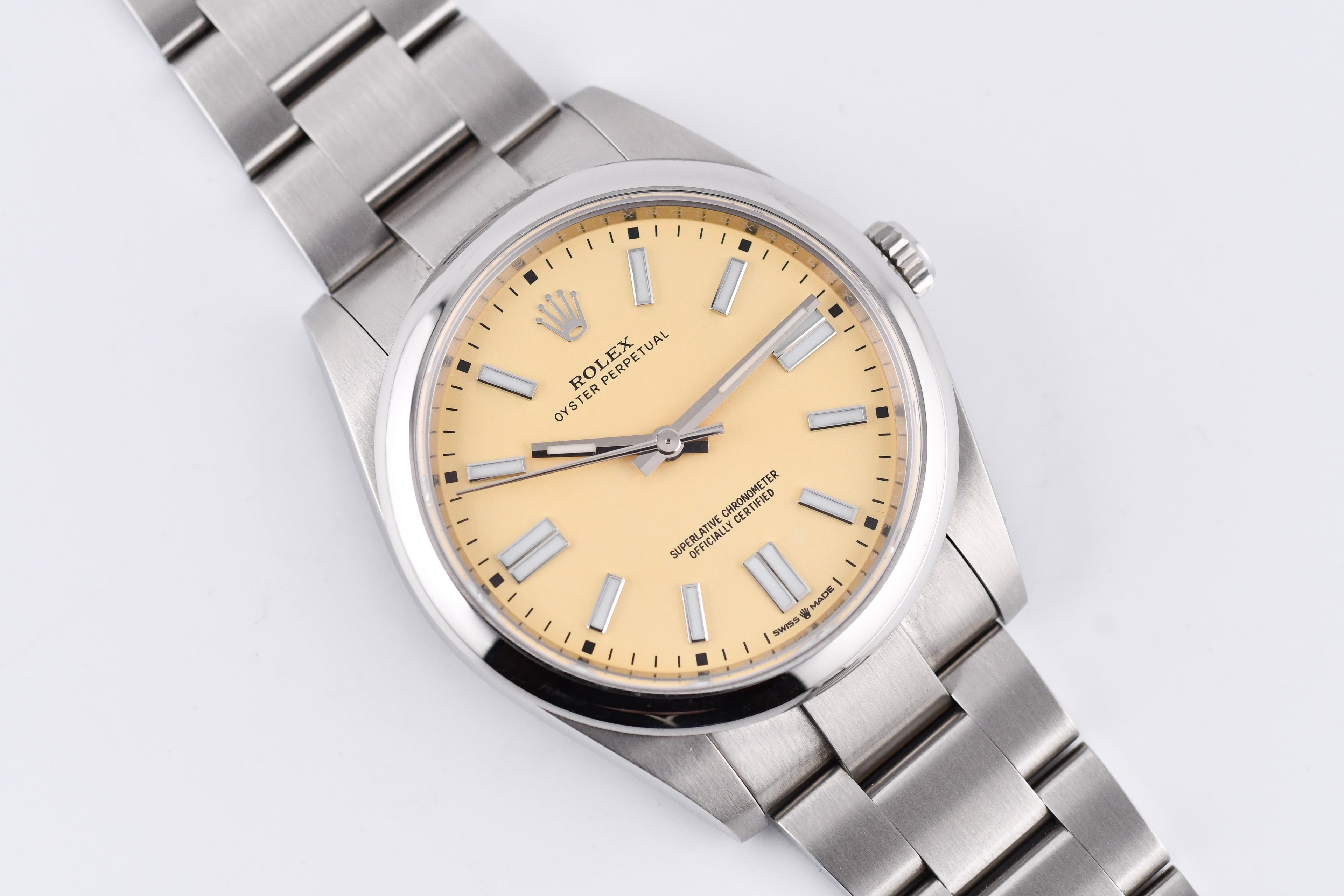 Rolex Oyster Perpetual Ref 124300 Custom Beige Dial