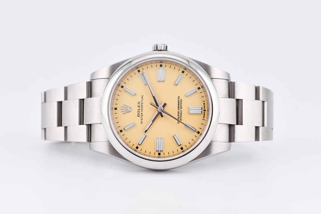 Rolex Oyster Perpetual Ref 124300 Custom Beige Dial