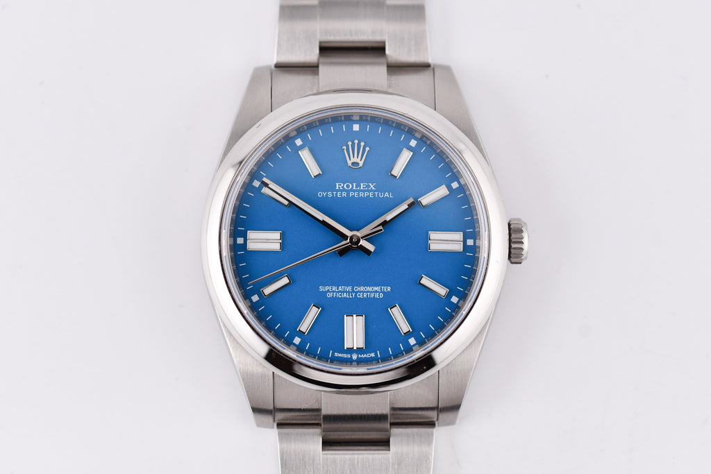 Rolex Oyster Perpetual Ref 124300 Custom Blue Dial