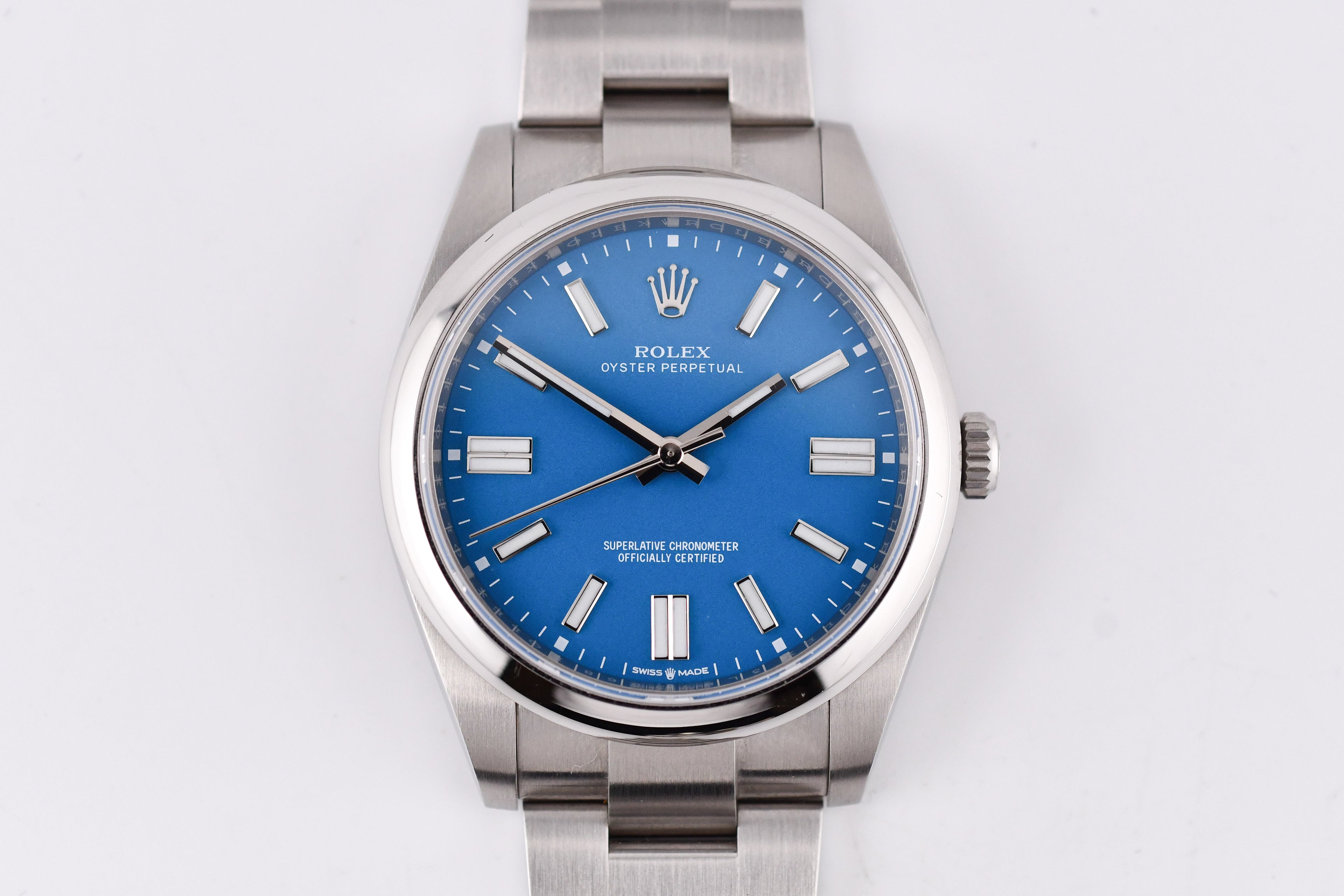 Rolex Oyster Perpetual Ref 124300 Custom Blue Dial