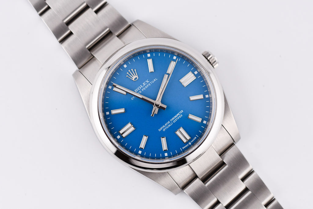 Rolex Oyster Perpetual Ref 124300 Custom Blue Dial