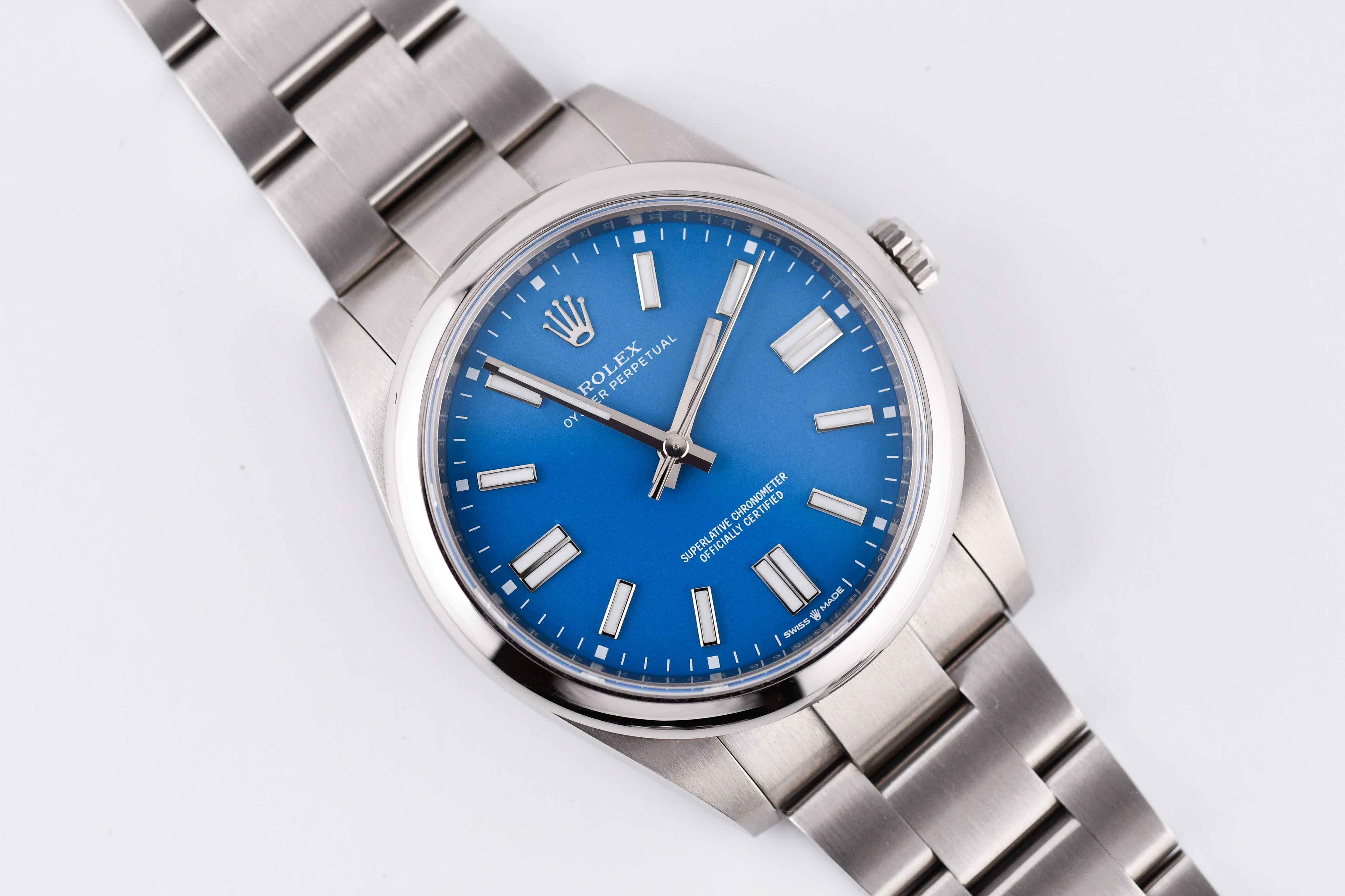 Rolex Oyster Perpetual Ref 124300 Custom Blue Dial