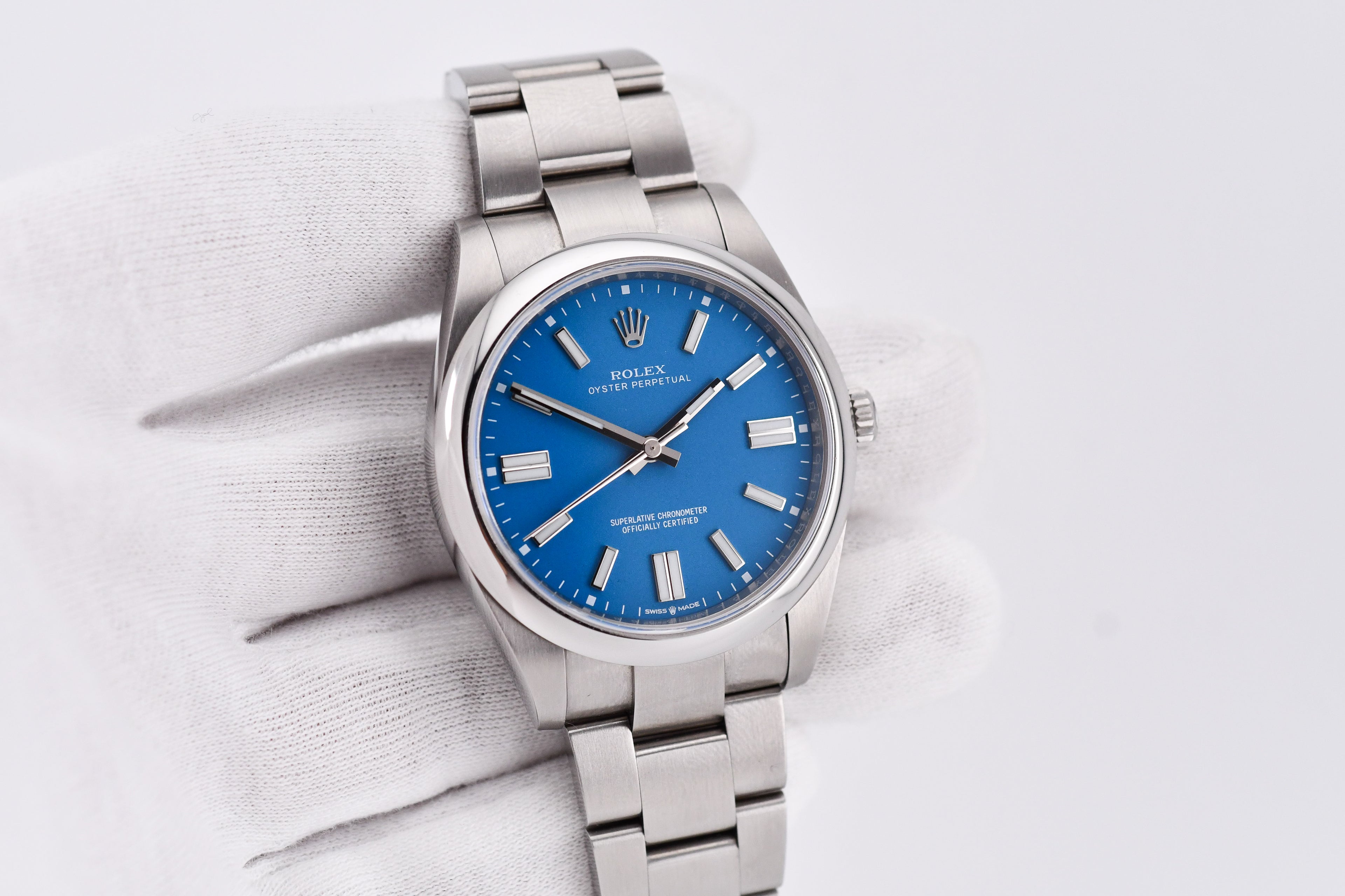 Rolex Oyster Perpetual Ref 124300 Custom Blue Dial