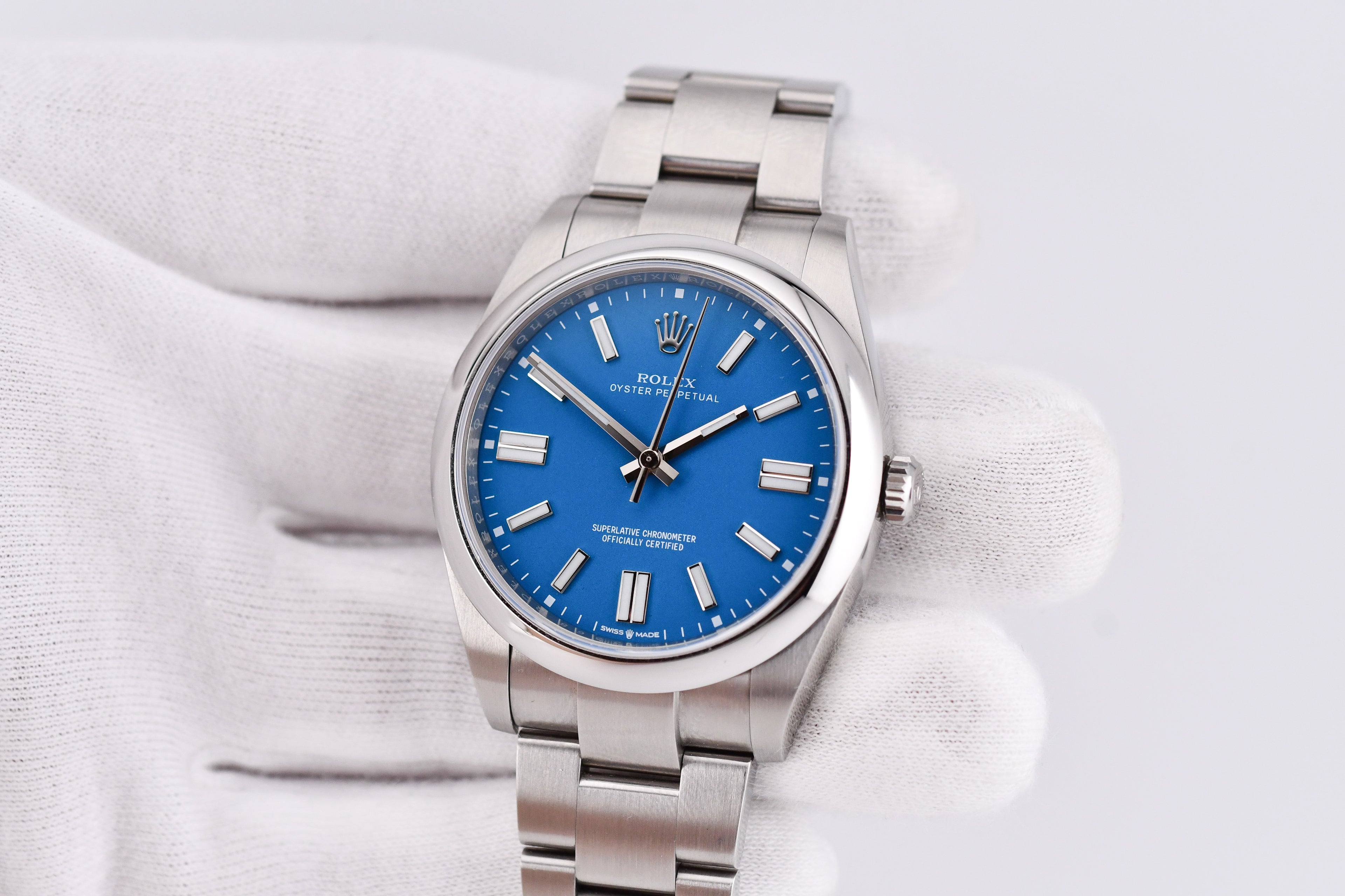 Rolex Oyster Perpetual Ref 124300 Custom Blue Dial