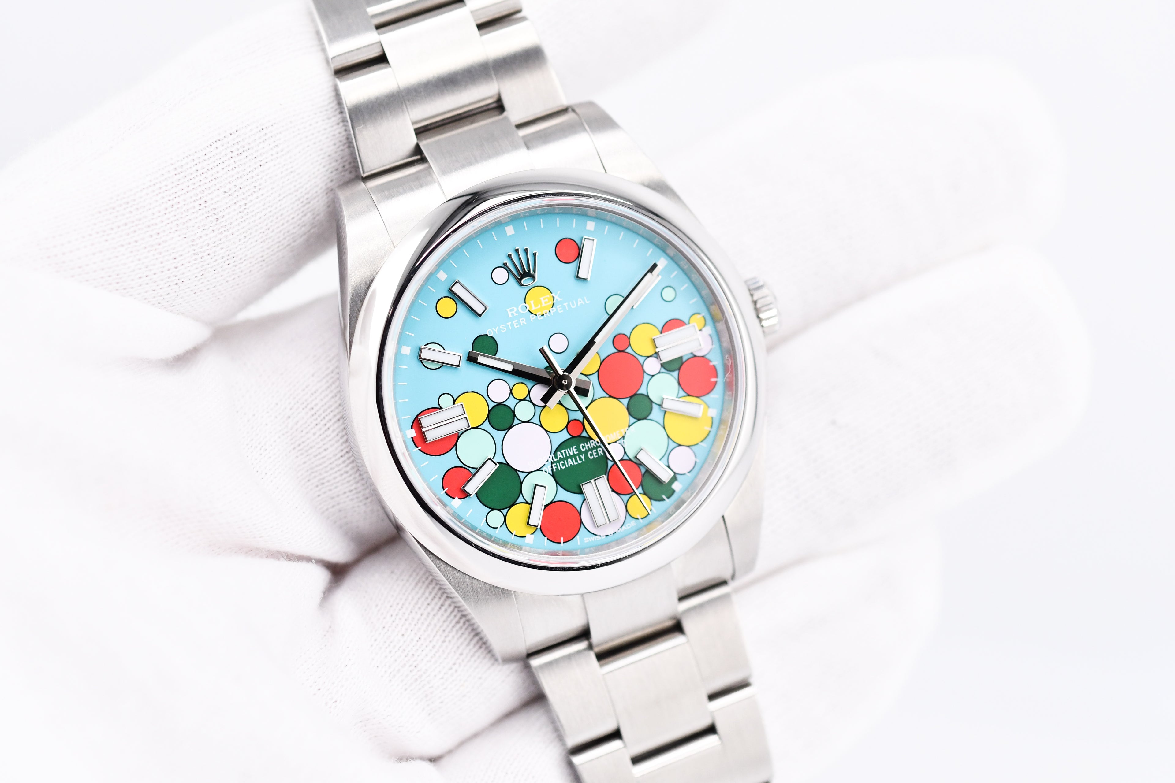 Rolex Oyster Perpetual Ref 124300 Custom Celebration Dial