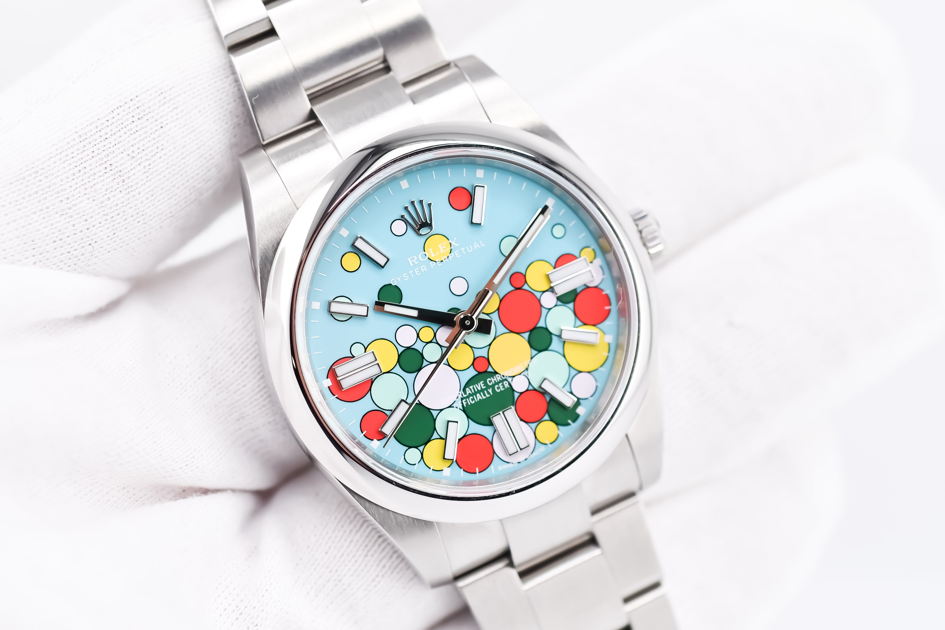 Rolex Oyster Perpetual Ref 124300 Custom Celebration Dial