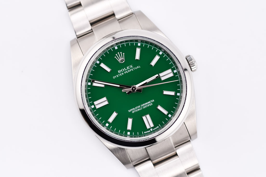 Rolex Oyster Perpetual Ref 124300 Custom Green Dial
