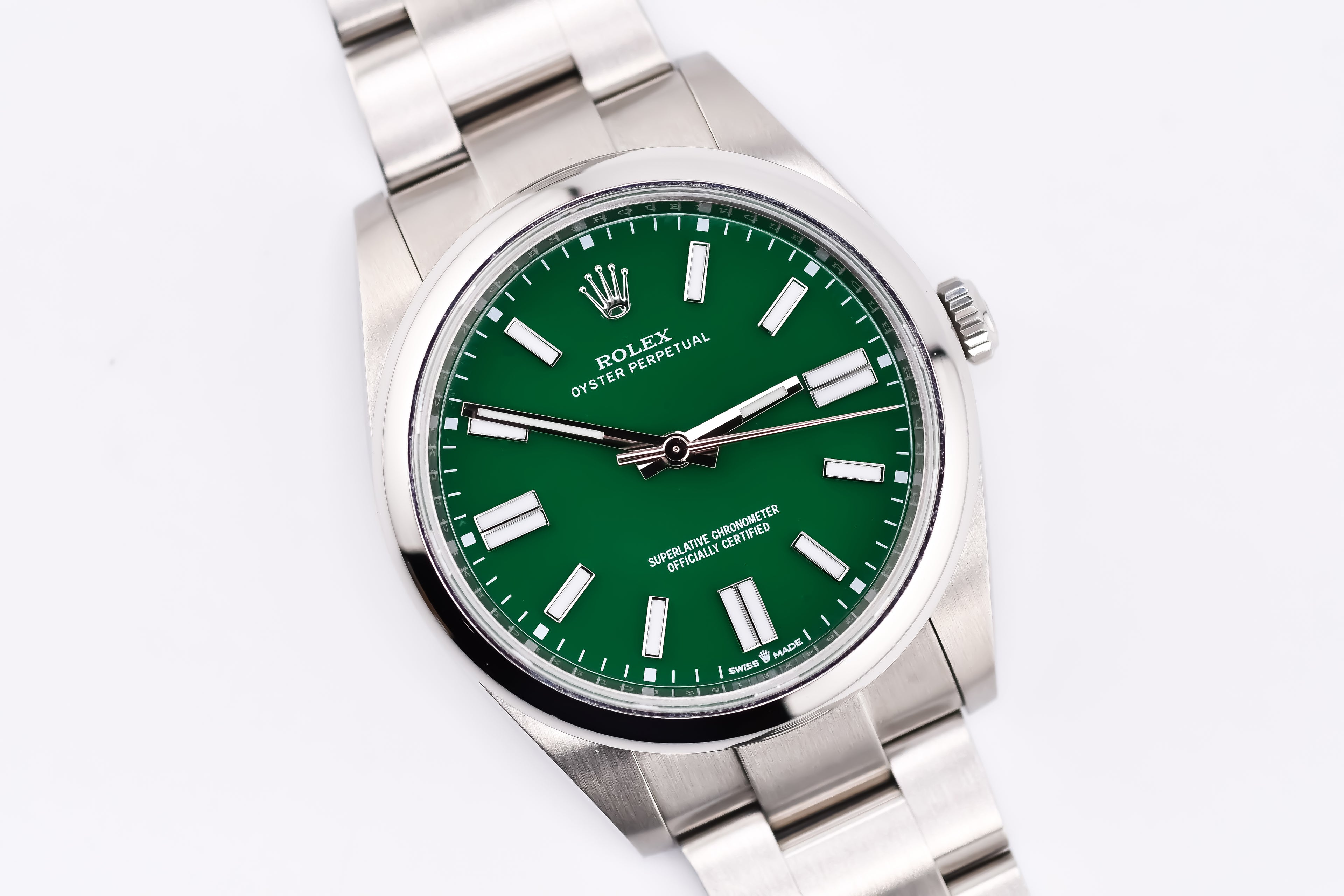 Rolex Oyster Perpetual Ref 124300 Custom Green Dial