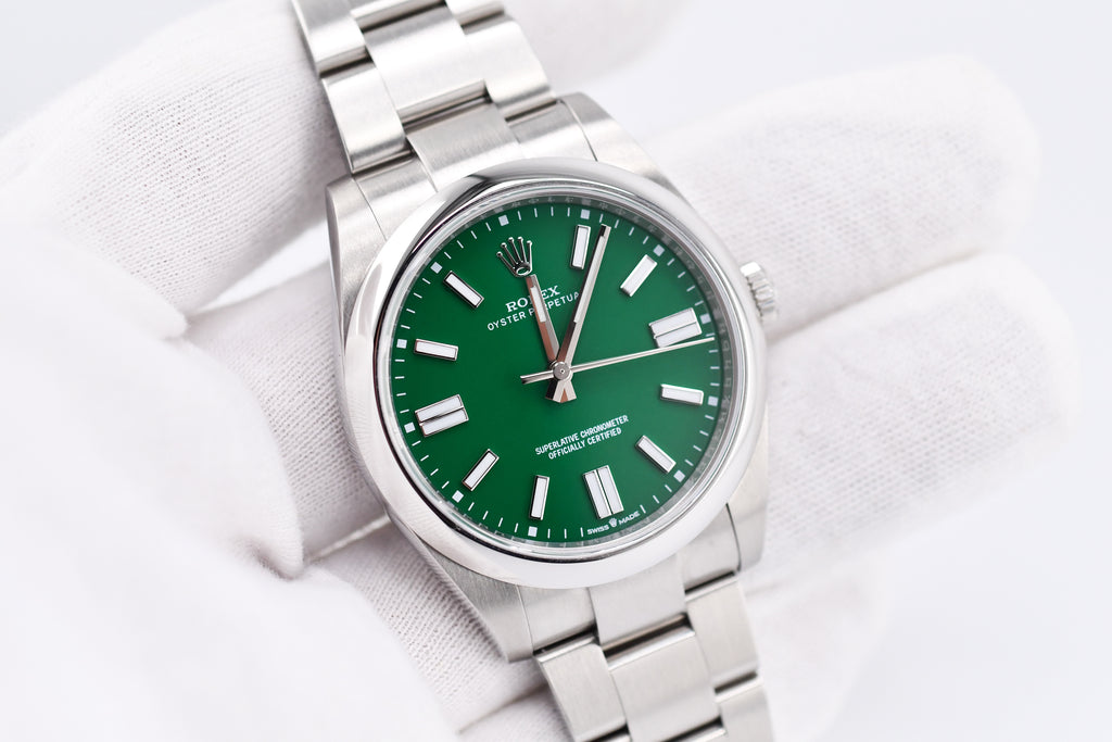 Rolex Oyster Perpetual Ref 124300 Custom Green Dial