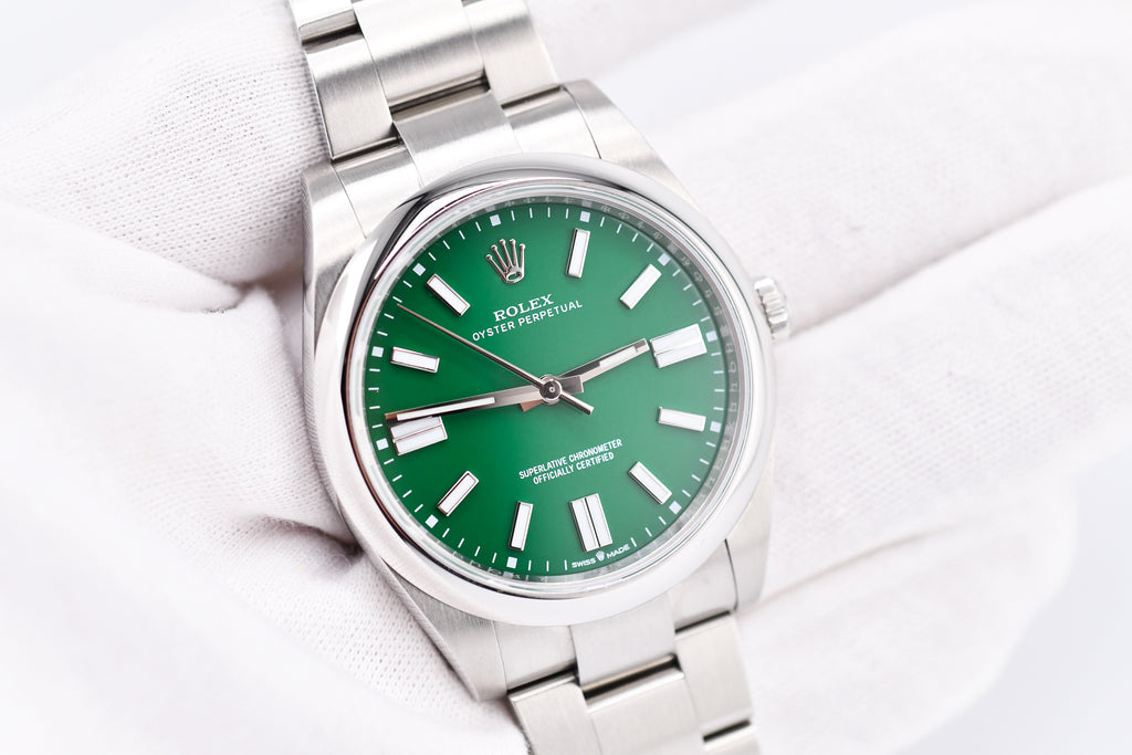 Rolex Oyster Perpetual Ref 124300 Custom Green Dial