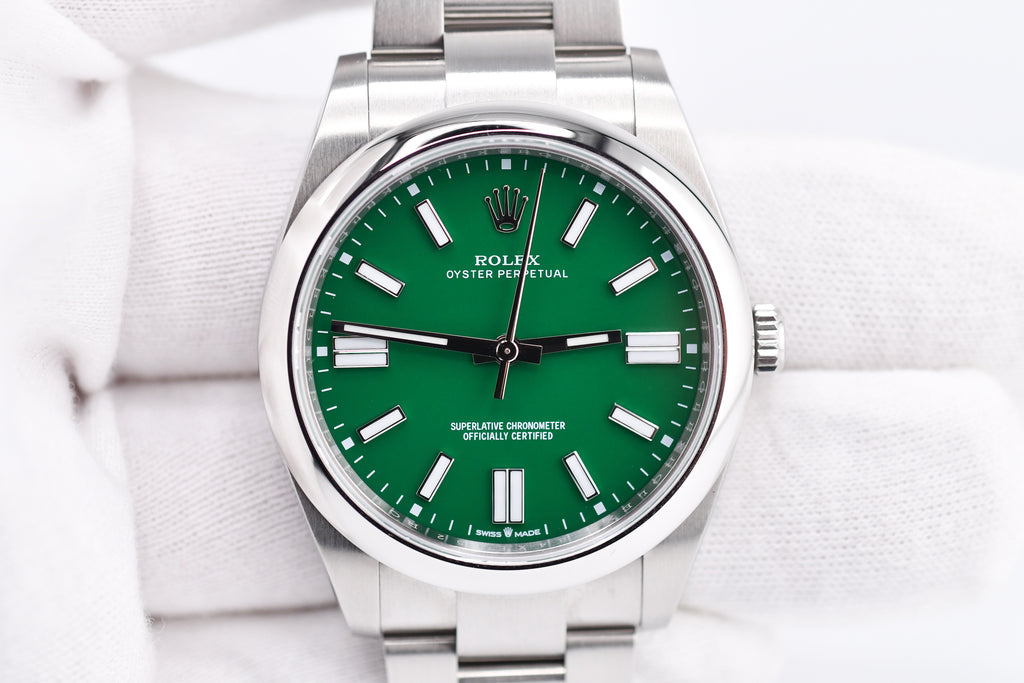 Rolex Oyster Perpetual Ref 124300 Custom Green Dial