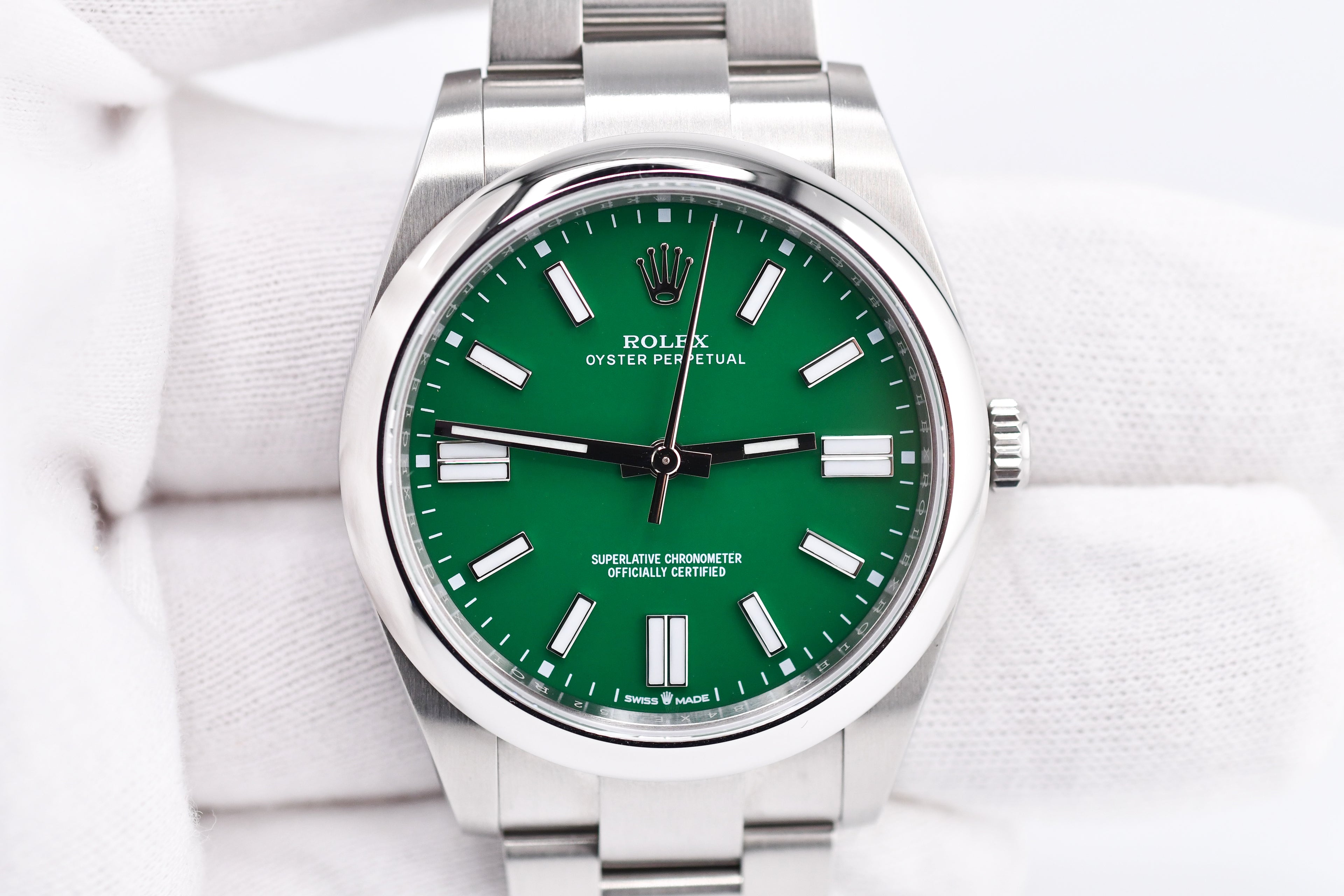 Rolex Oyster Perpetual Ref 124300 Custom Green Dial