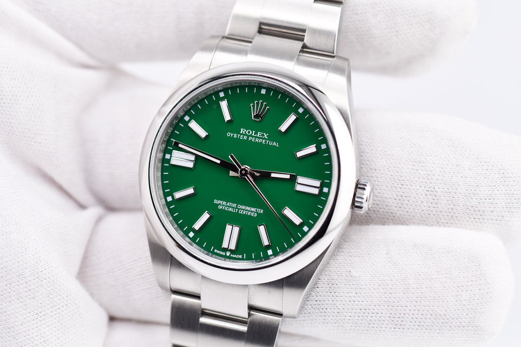 Rolex Oyster Perpetual Ref 124300 Custom Green Dial