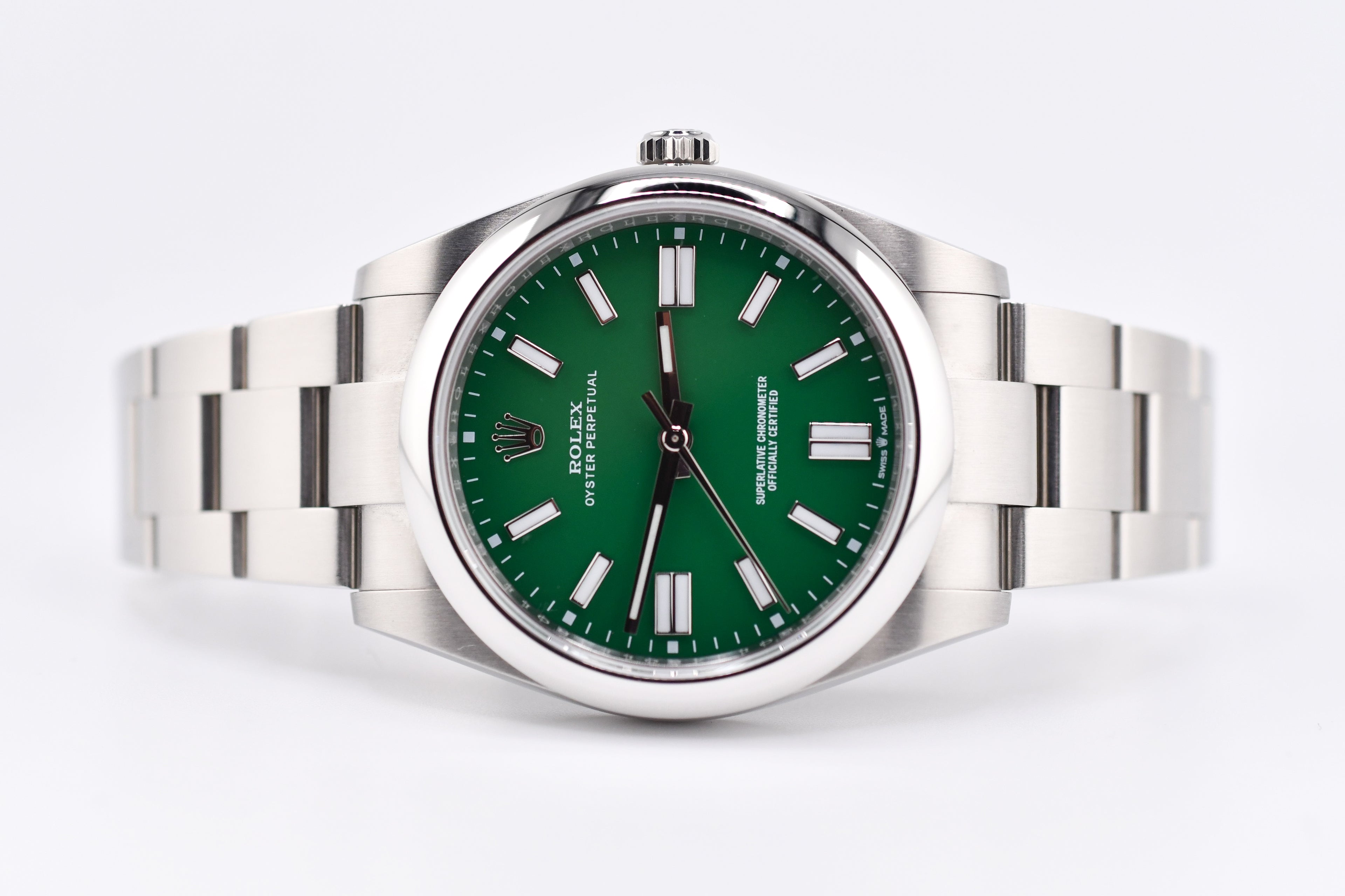 Rolex Oyster Perpetual Ref 124300 Custom Green Dial