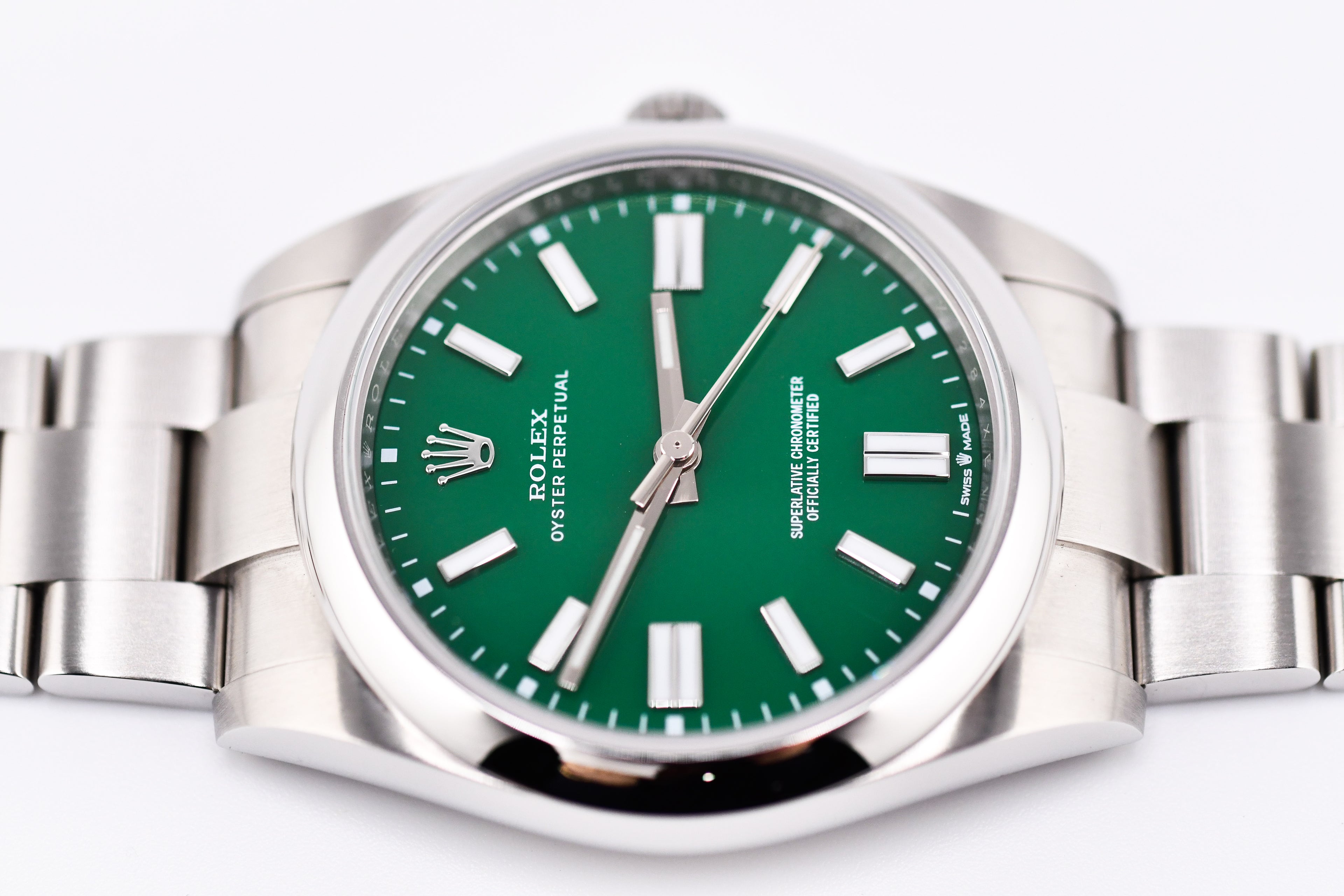 Rolex Oyster Perpetual Ref 124300 Custom Green Dial