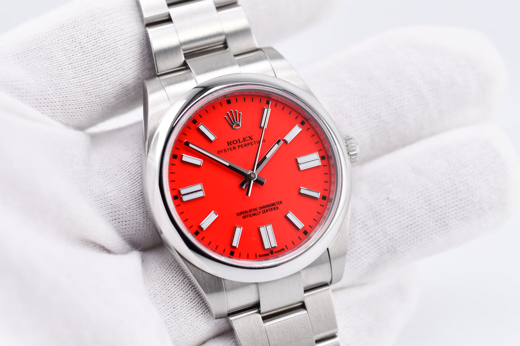 Rolex Oyster Perpetual Ref 124300 Custom Red Dial