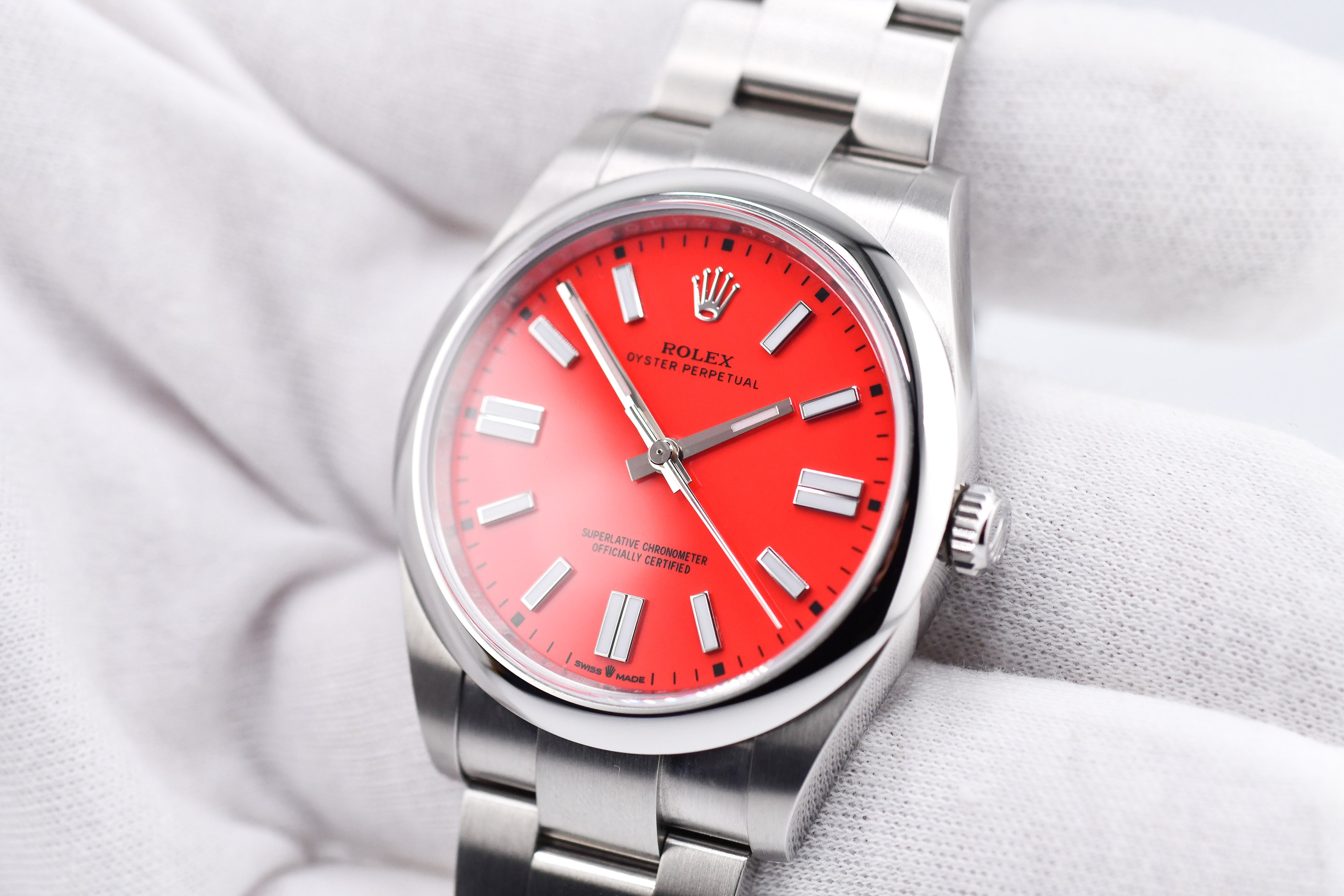 Rolex Oyster Perpetual Ref 124300 Custom Red Dial